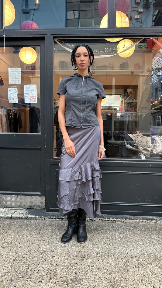 Silvery grey maxi skirt