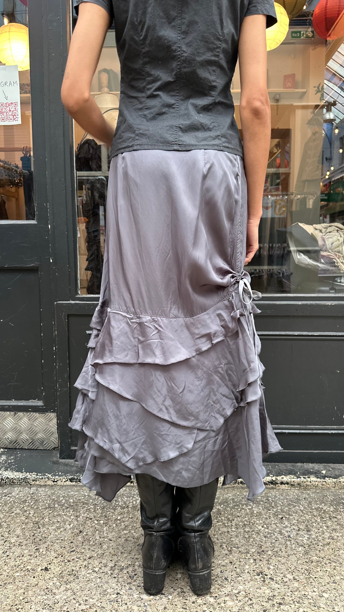 Silvery grey maxi skirt
