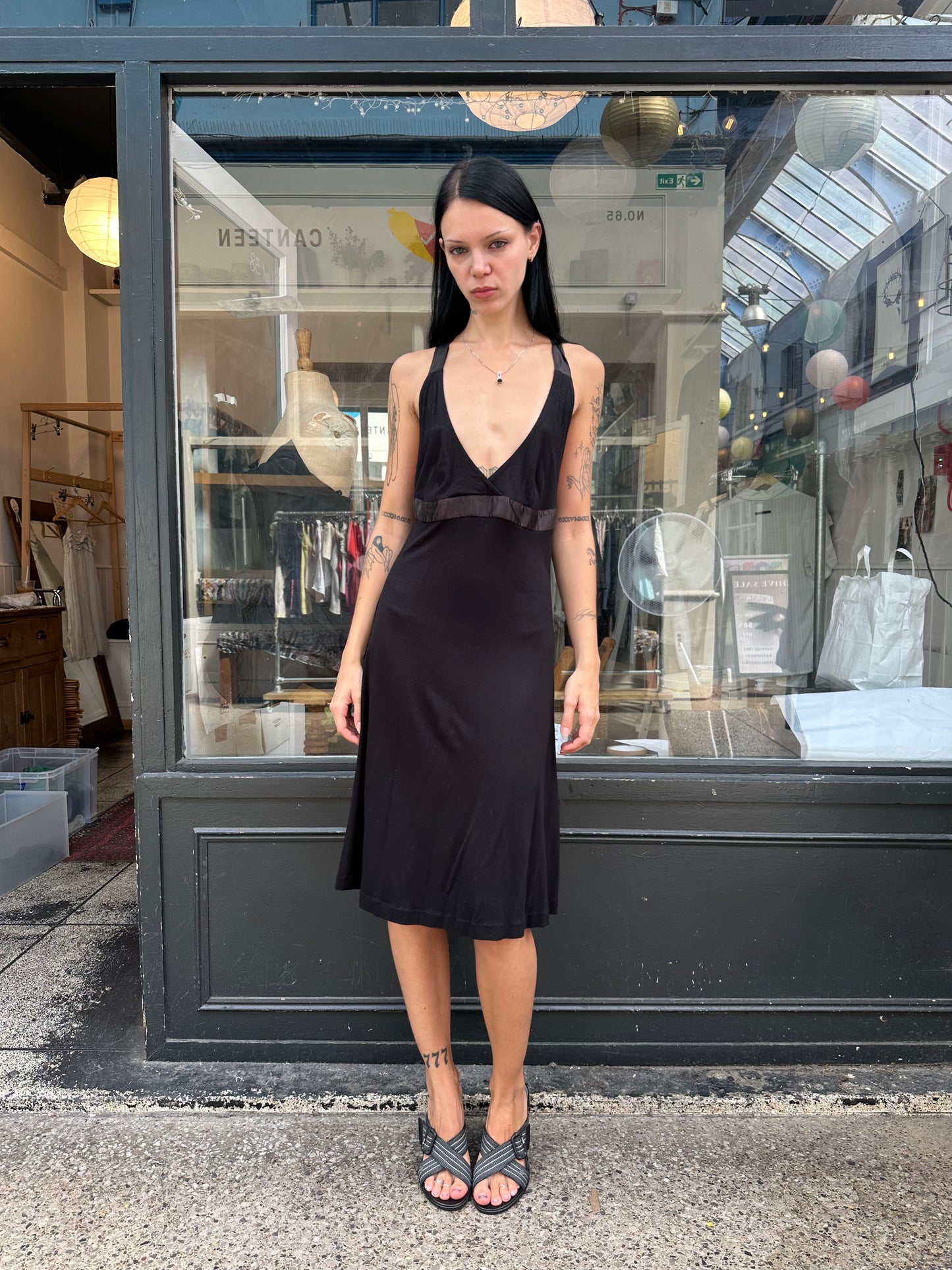 Armani black low back dress