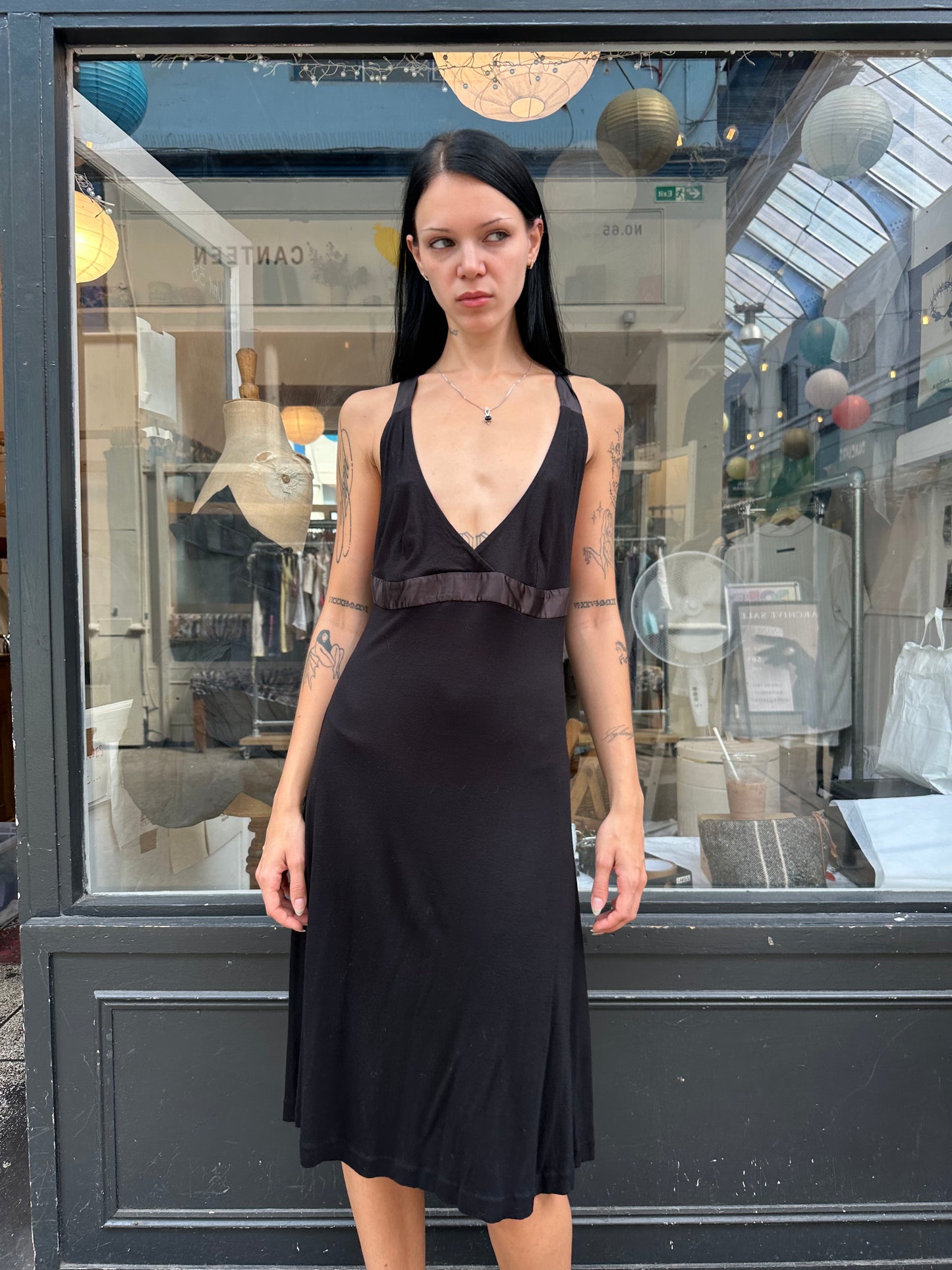 Armani black low back dress