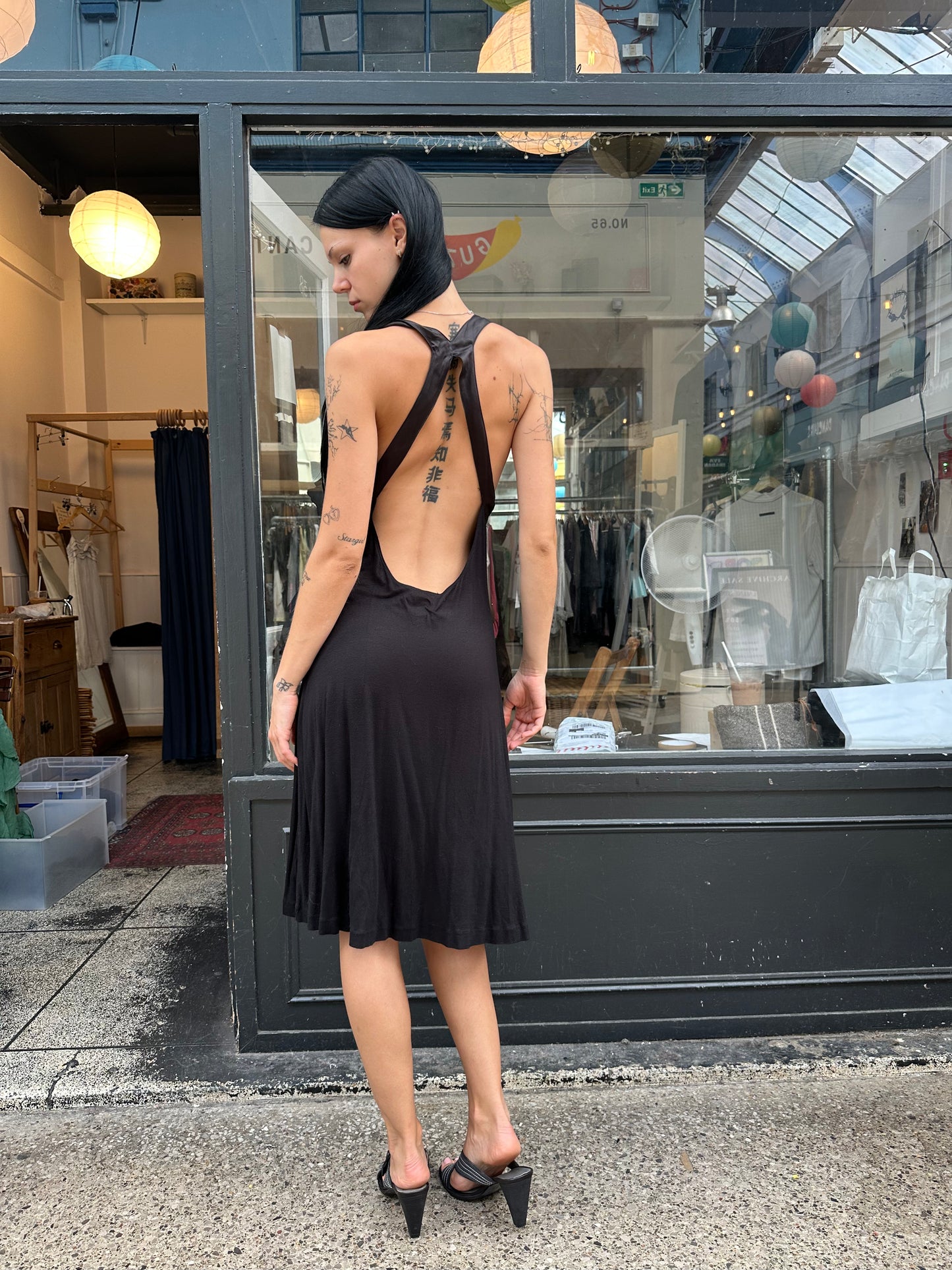 Armani black low back dress