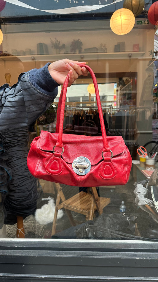 Red leather baguette