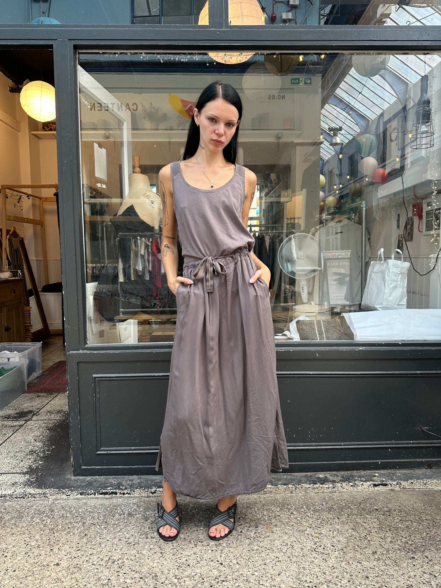 Grey cotton maxi dress