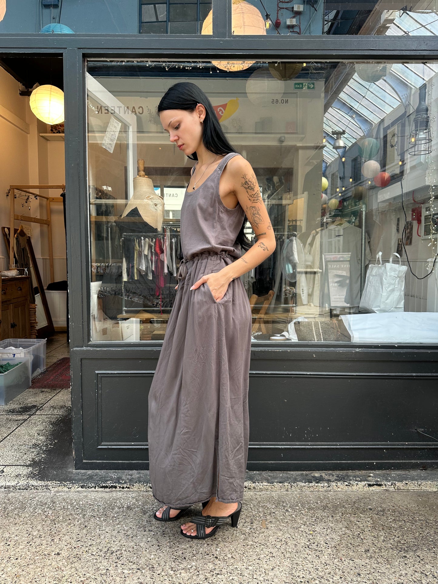 Grey cotton maxi dress