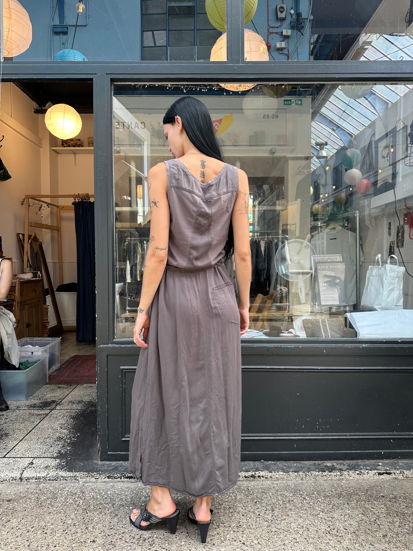 Grey cotton maxi dress
