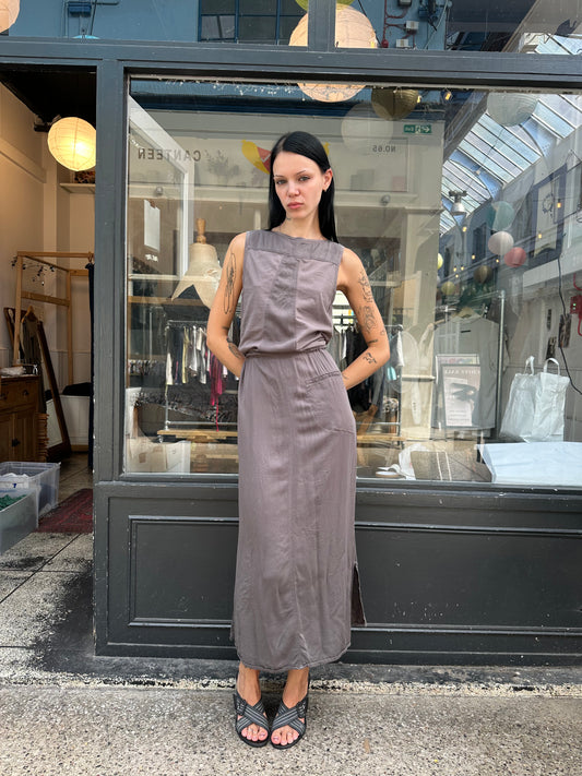 Grey cotton maxi dress