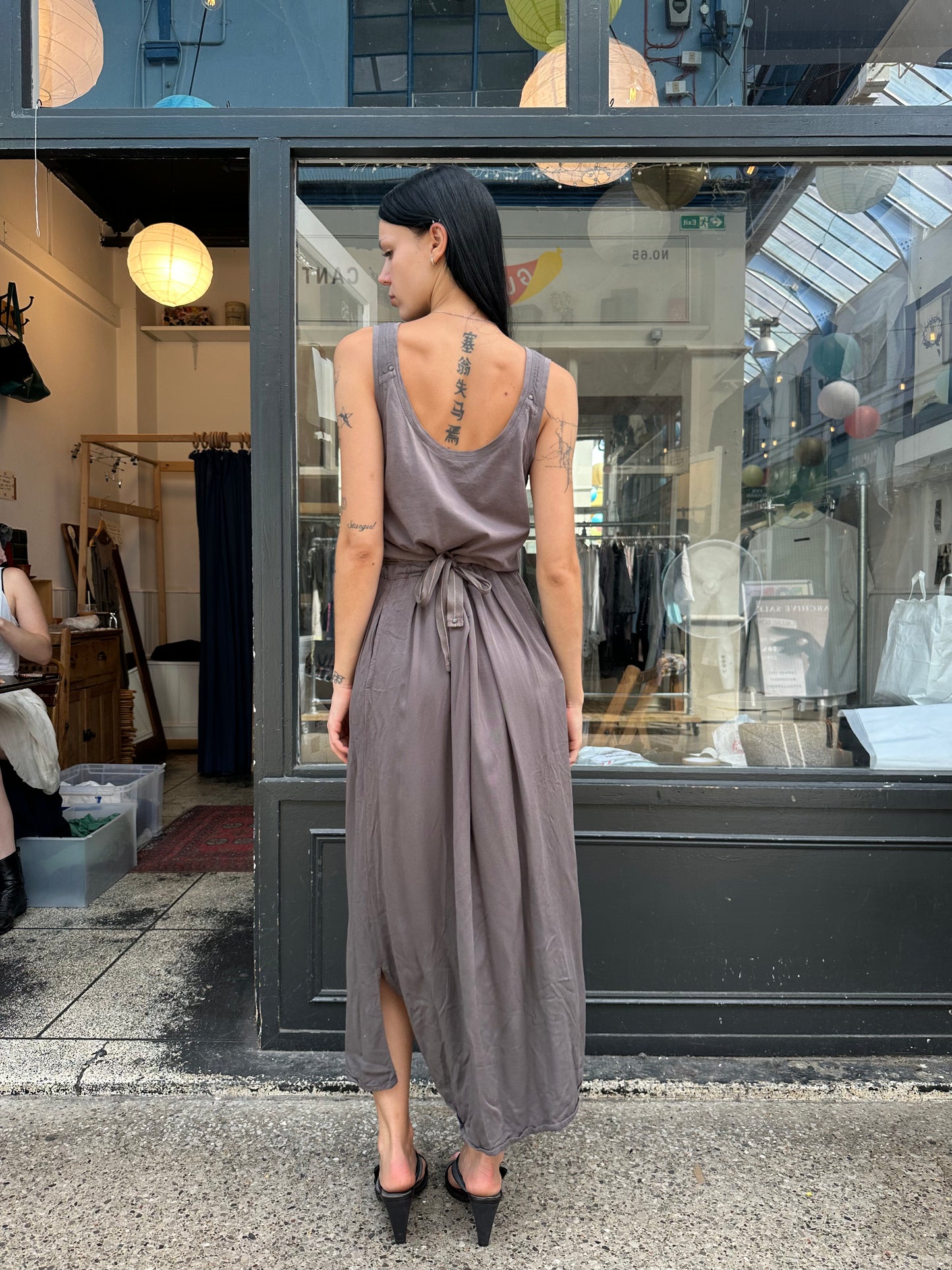 Grey cotton maxi dress