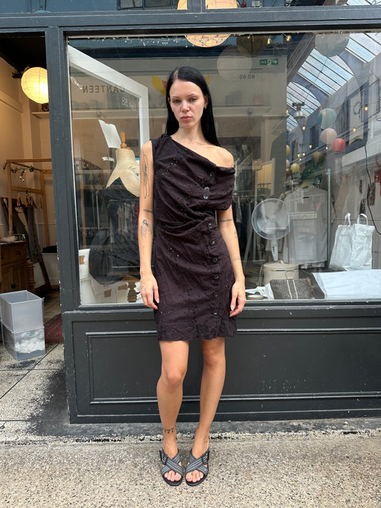 ALL SAINTS ruched broderie dress
