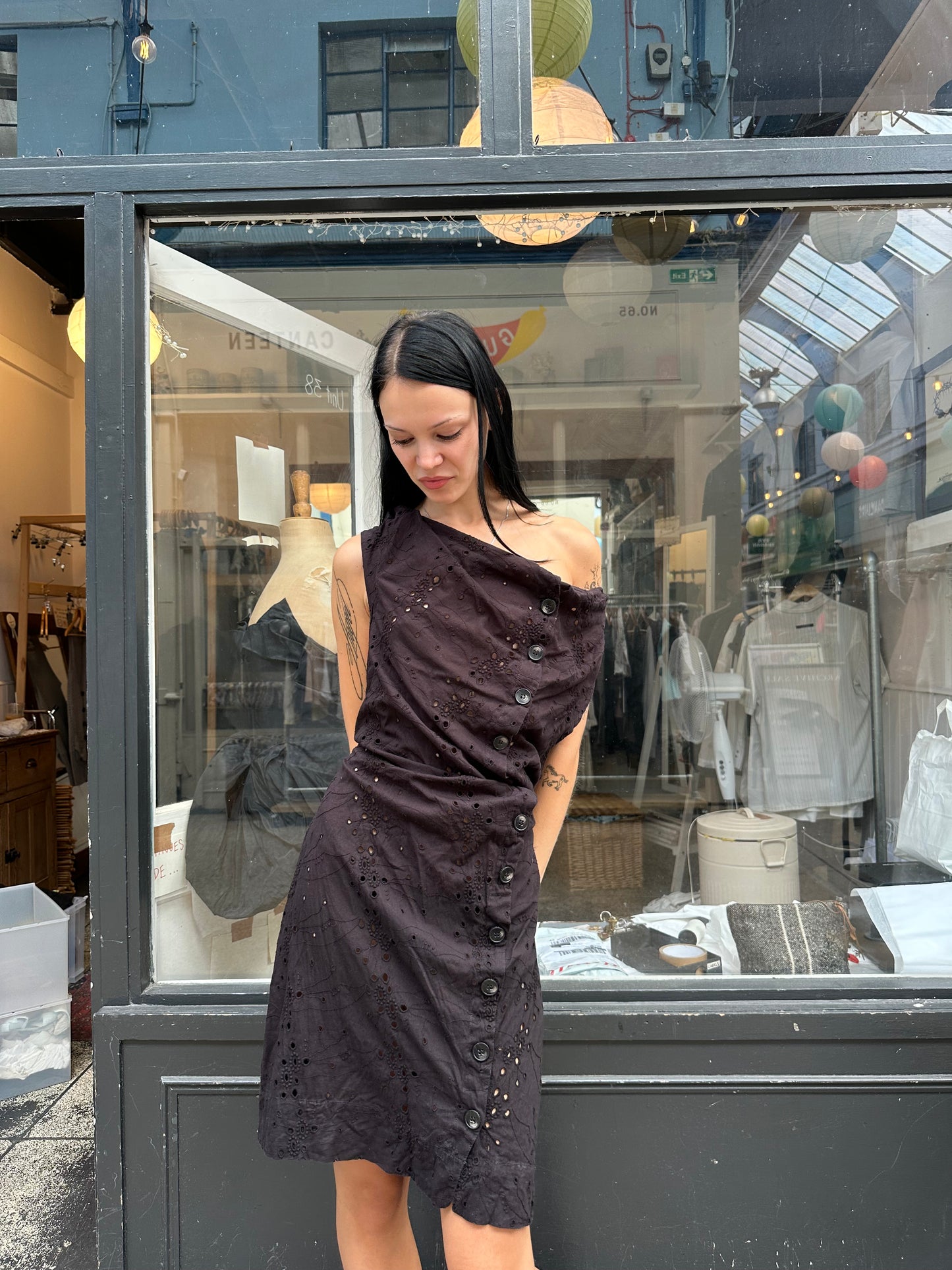 ALL SAINTS ruched broderie dress