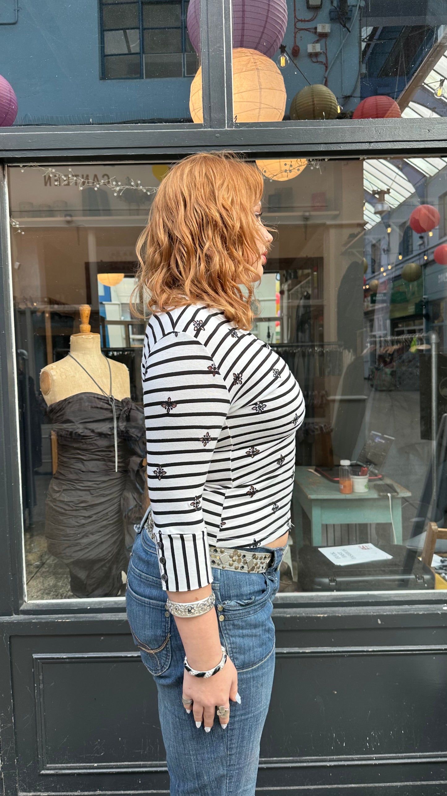 black and white zip up shirt