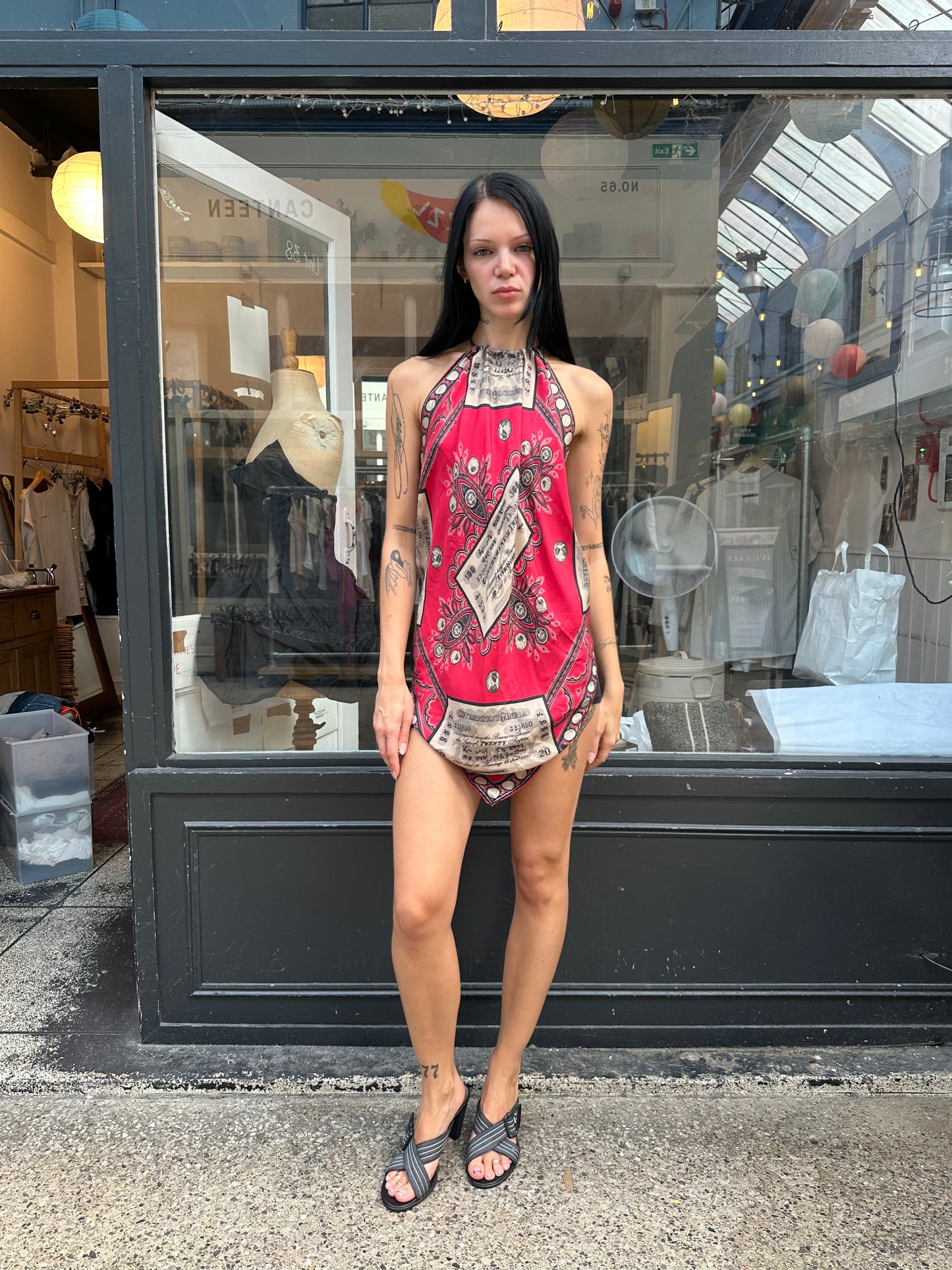 Silk halterneck scarf top