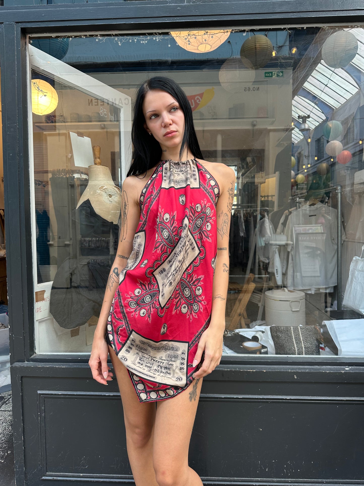 Silk halterneck scarf top