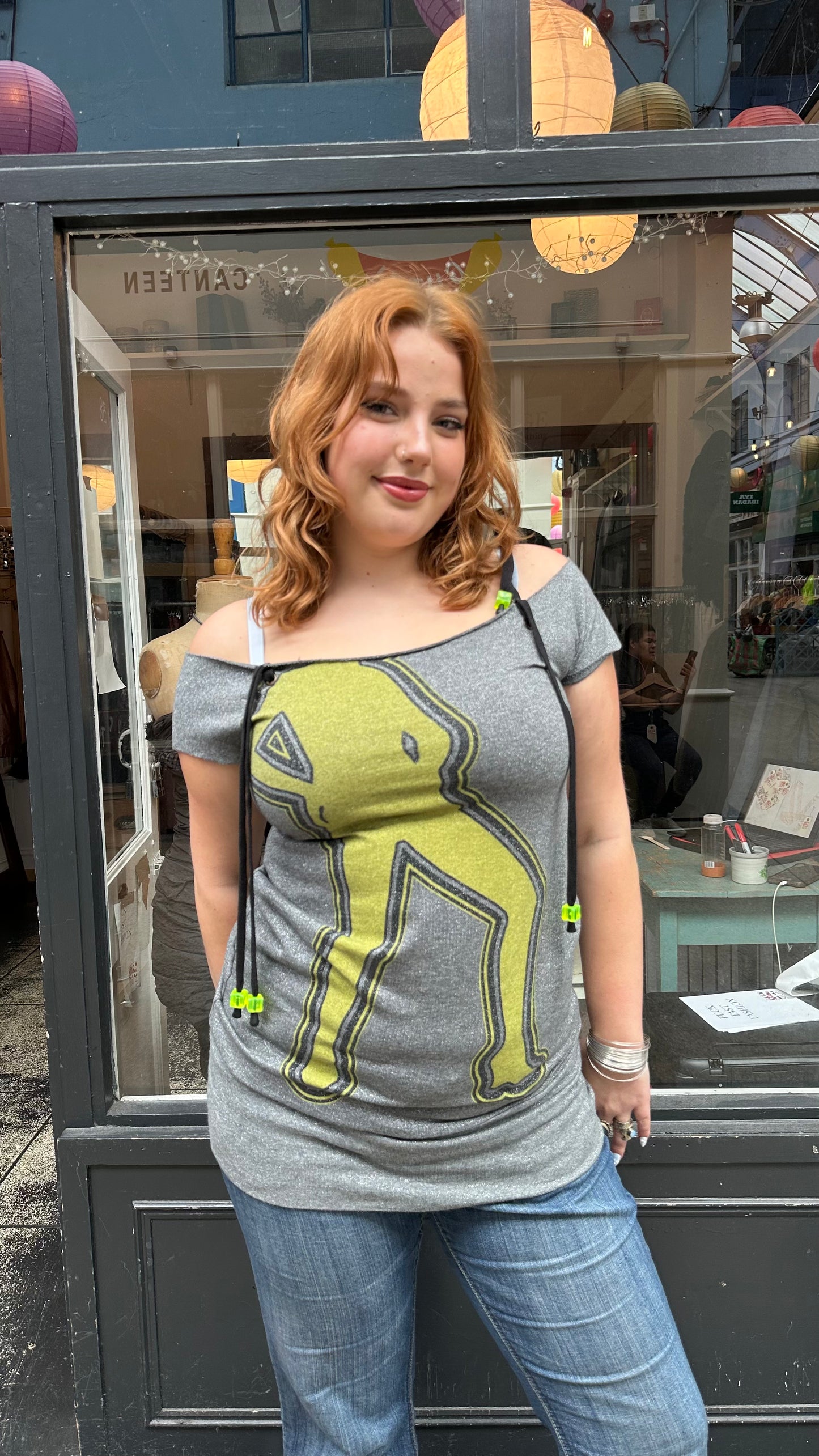 Grey slouchy sparkle top