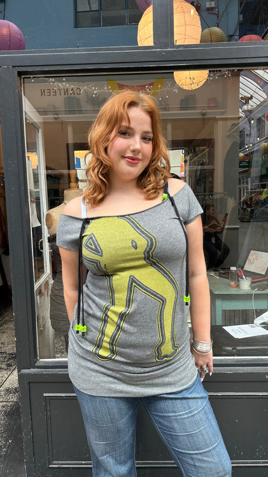 Grey slouchy sparkle top