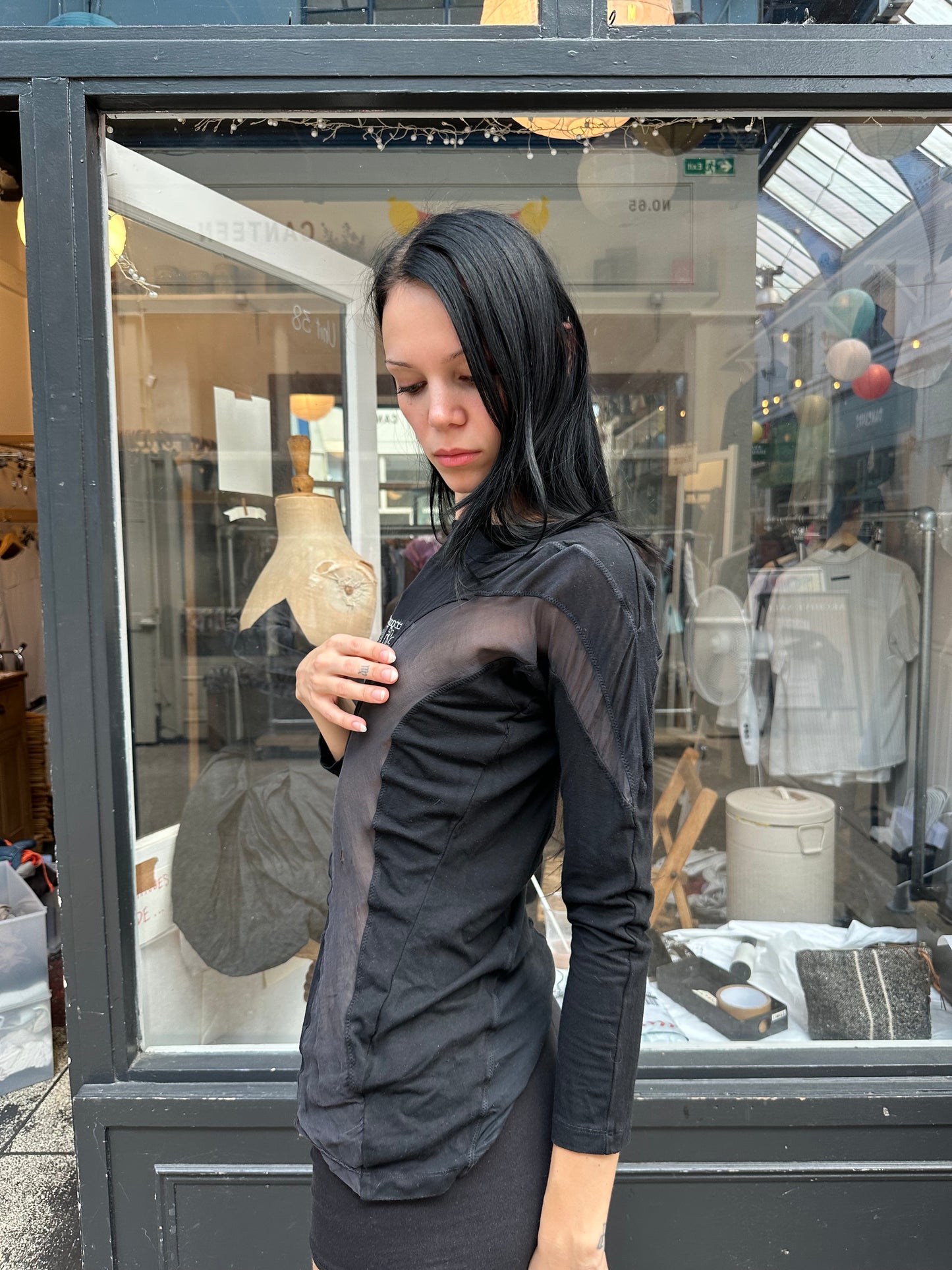 Nolita sheer black top