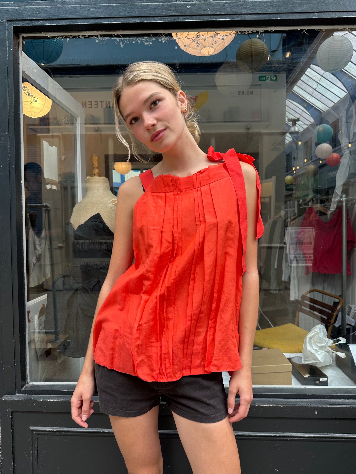 Orange baby doll top