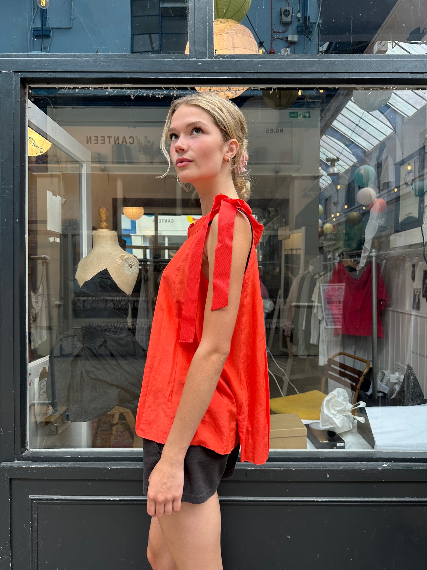 Orange baby doll top