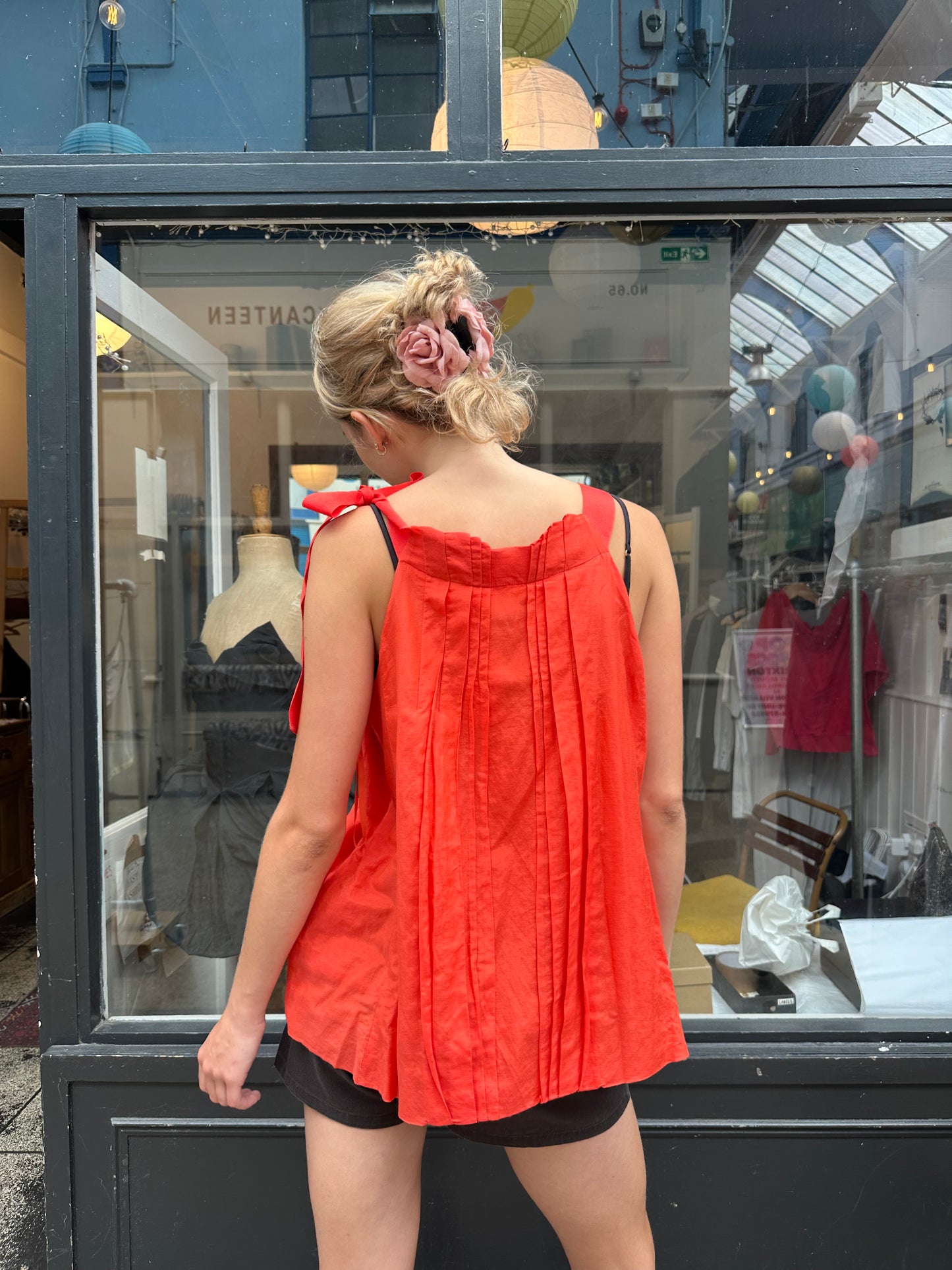 Orange baby doll top