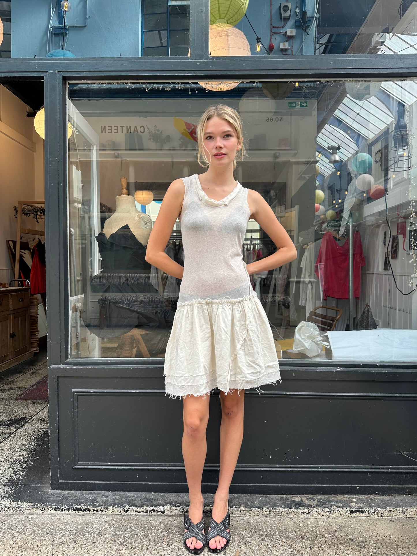All Saints 100% cotton drop waist dress