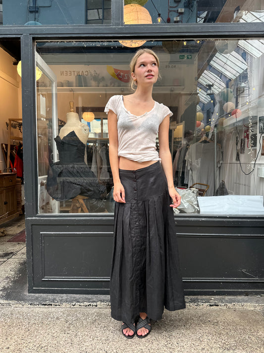 Black drop waist maxi