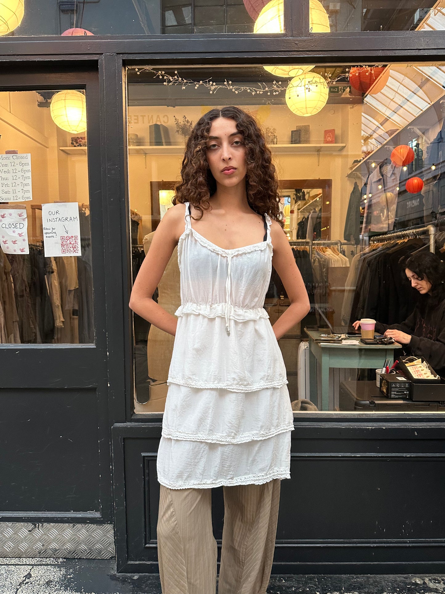 Tiered silk dress