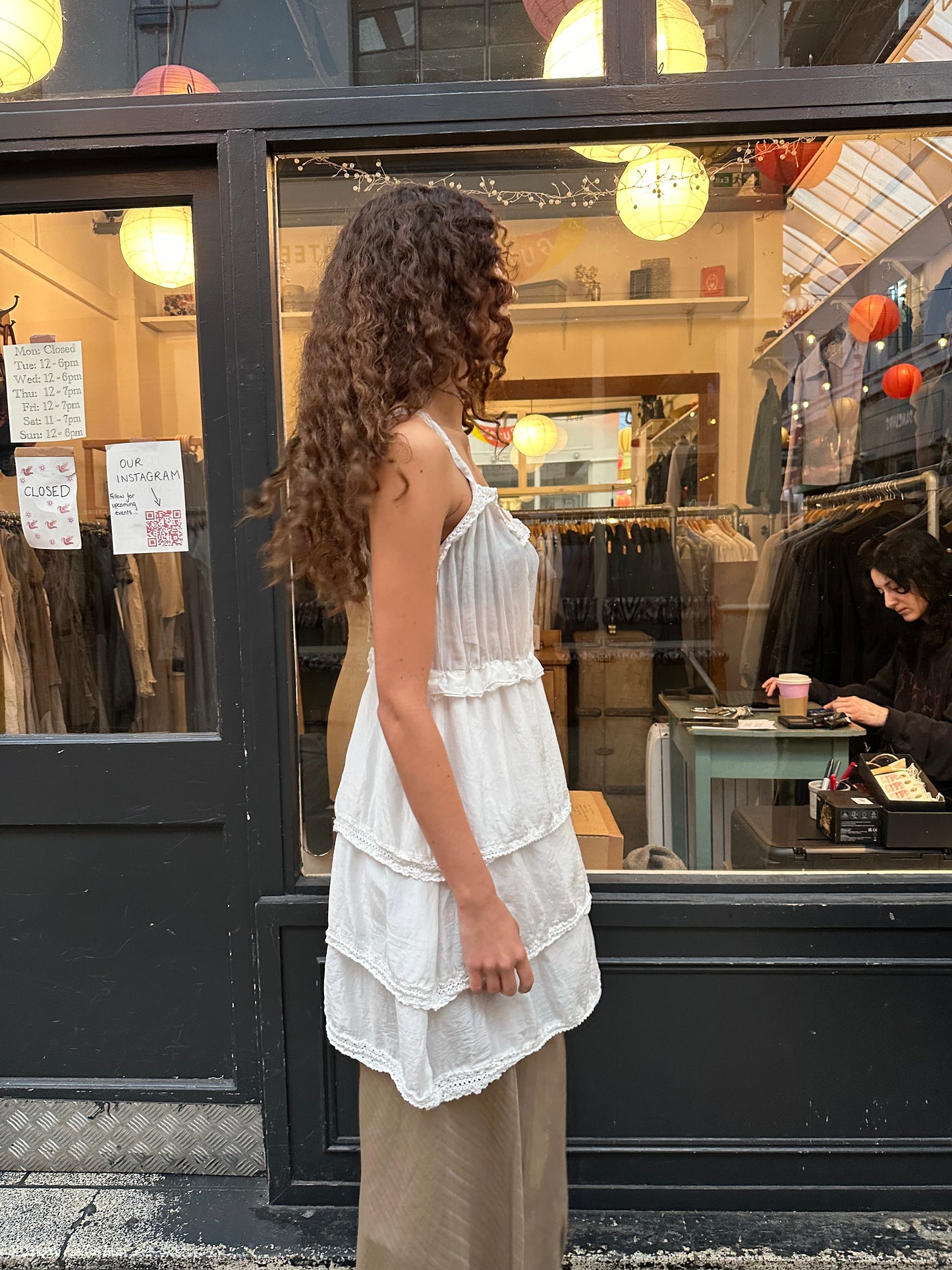 Tiered silk dress