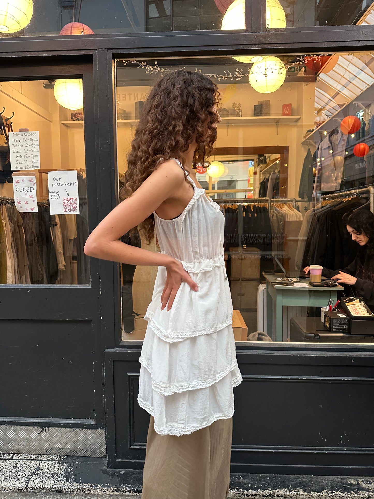 Tiered silk dress