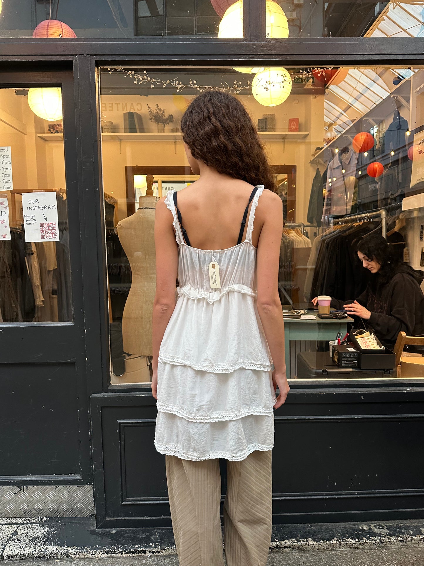 Tiered silk dress