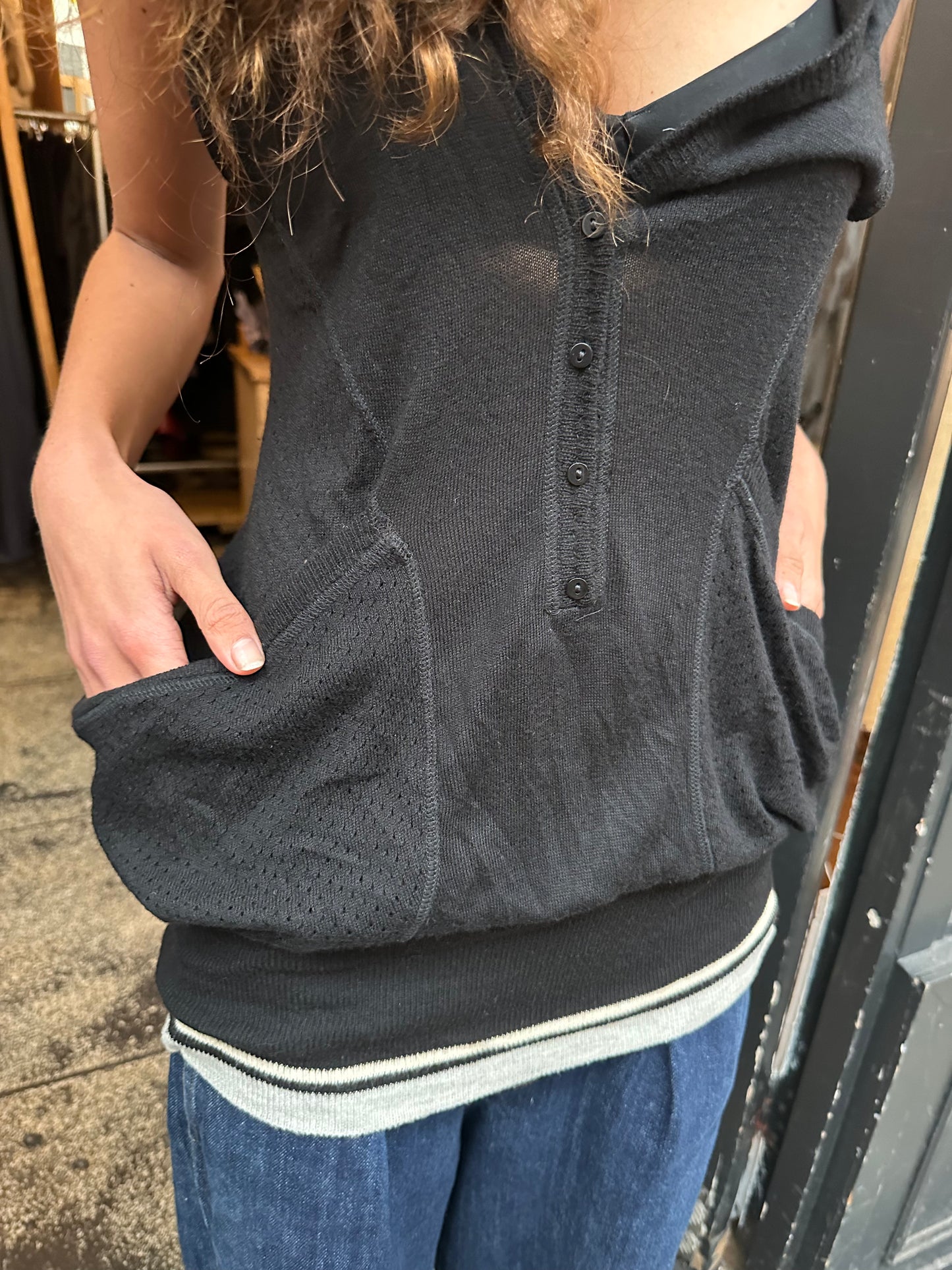 Hooded sleeveless dress