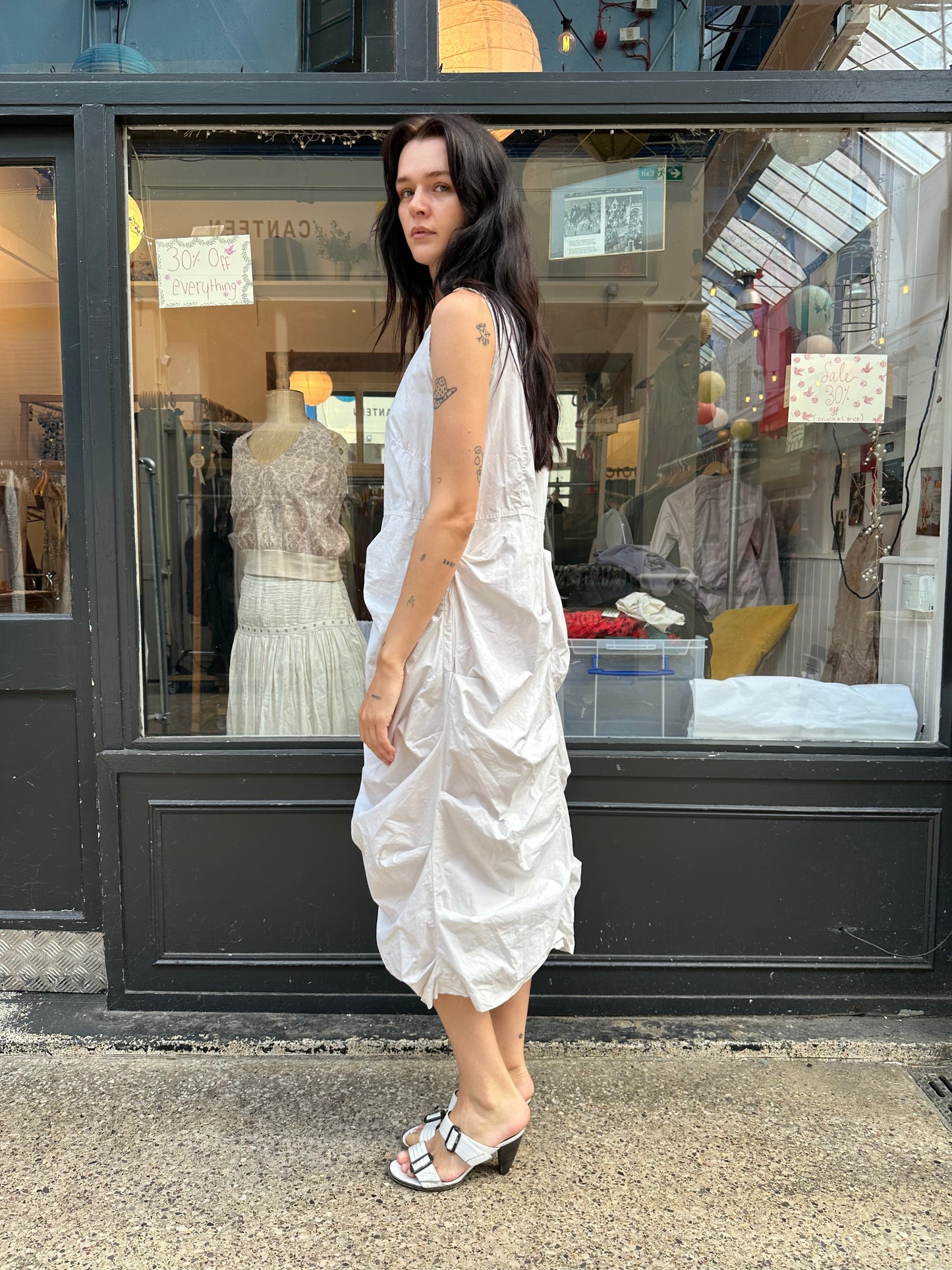 White 100% cotton maxi dress