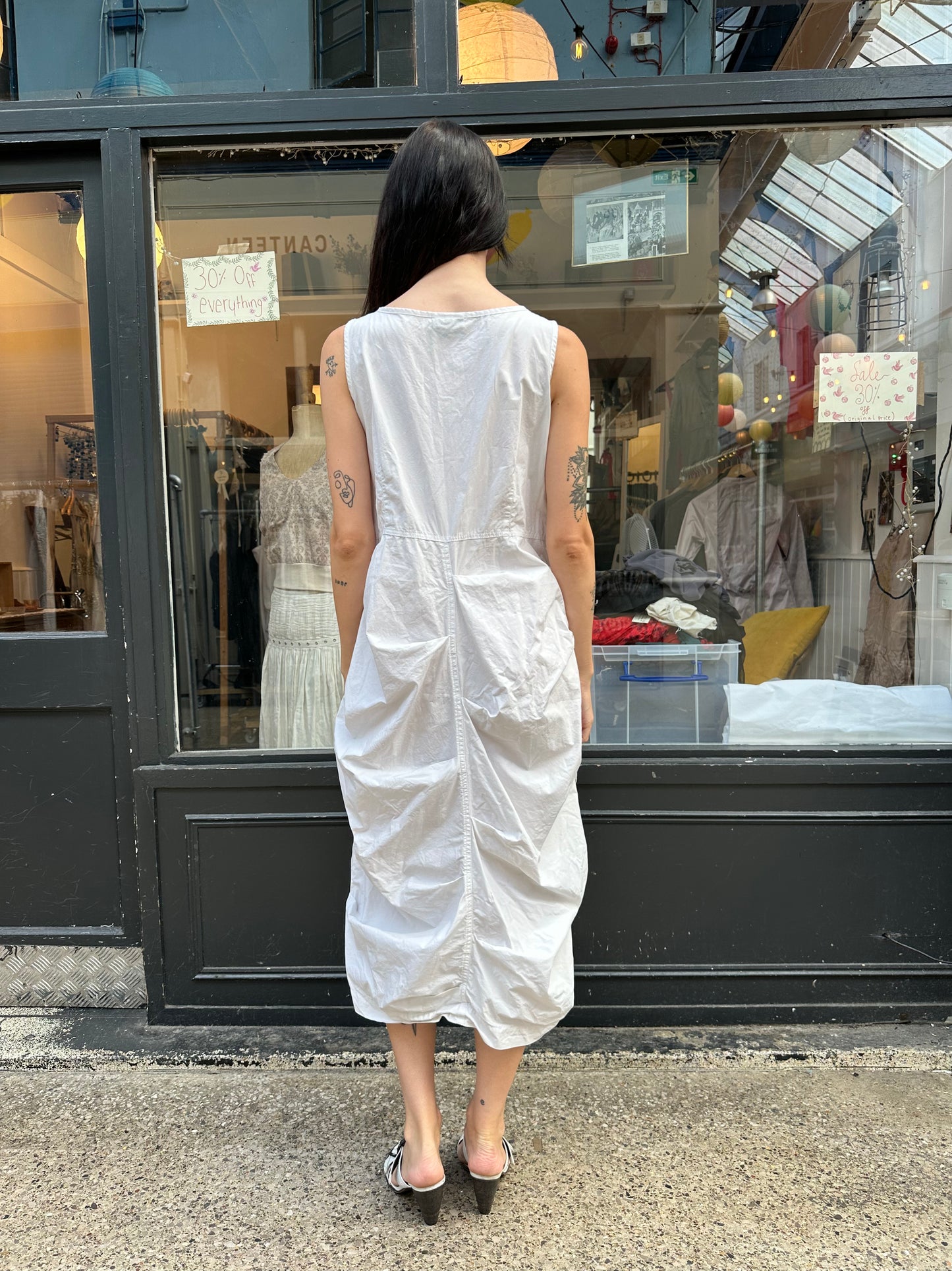 White 100% cotton maxi dress