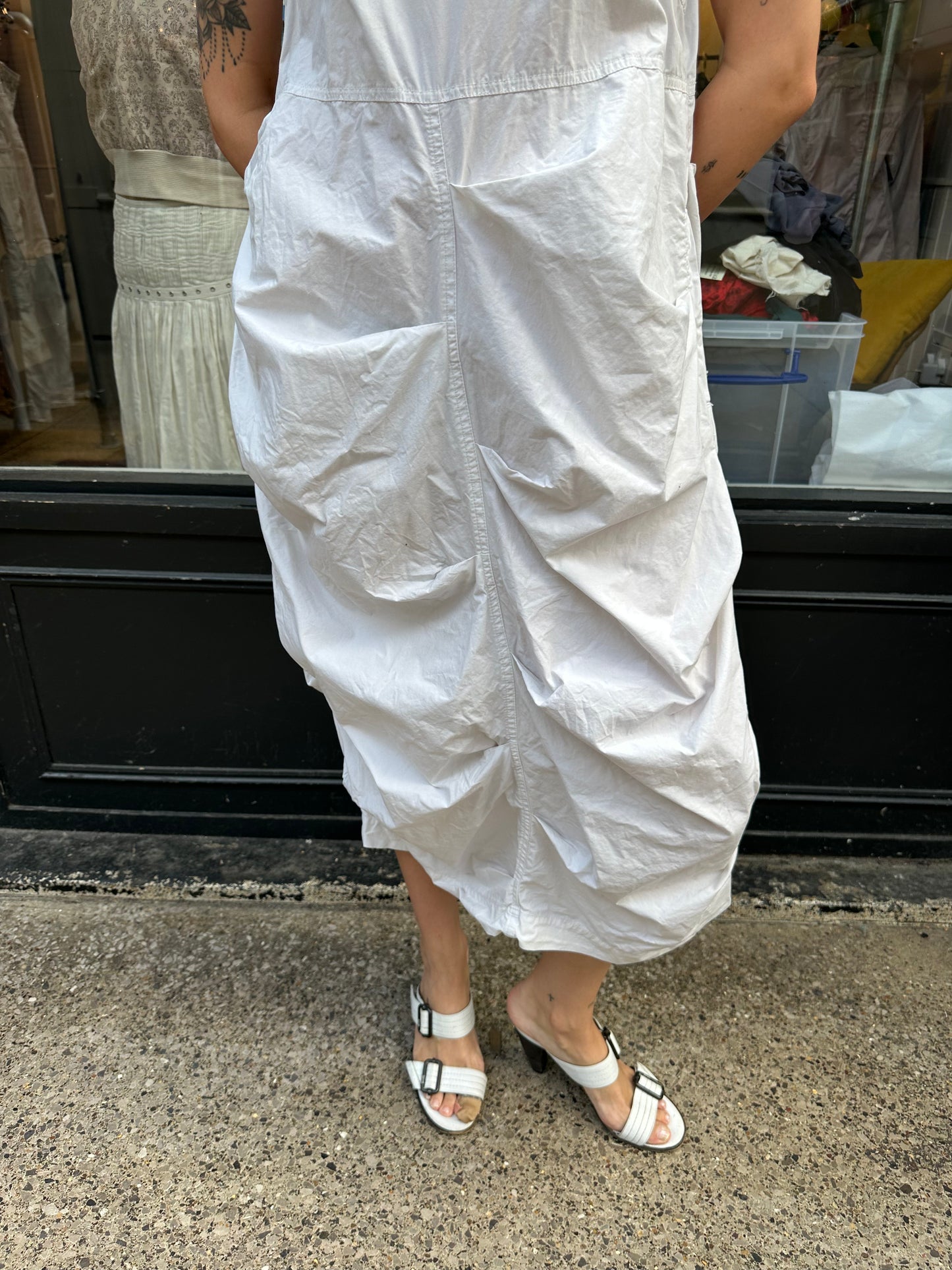 White 100% cotton maxi dress