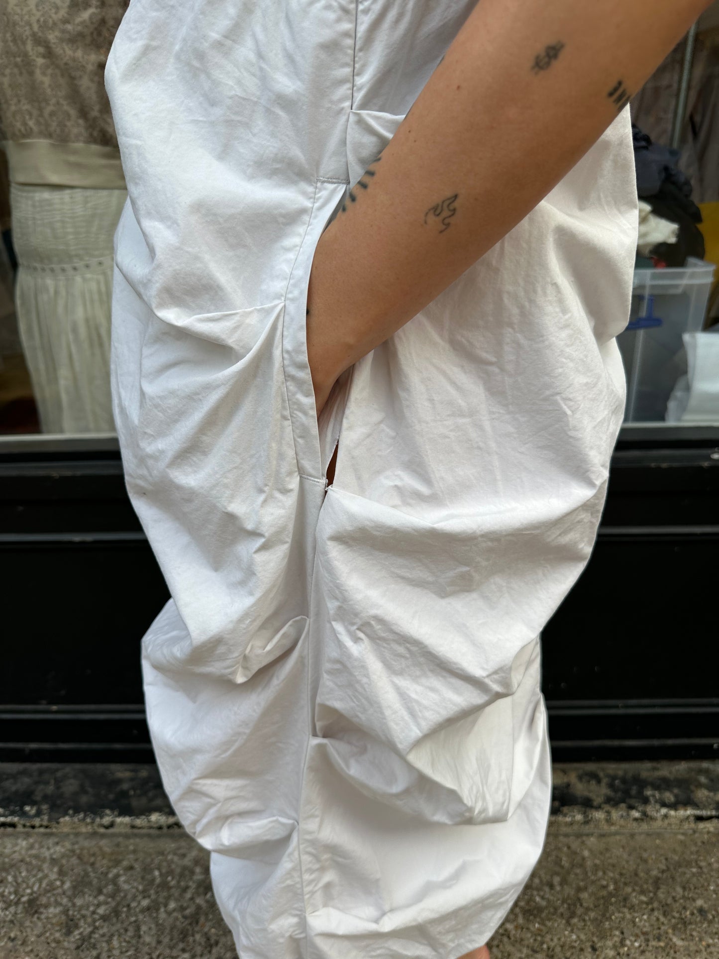 White 100% cotton maxi dress