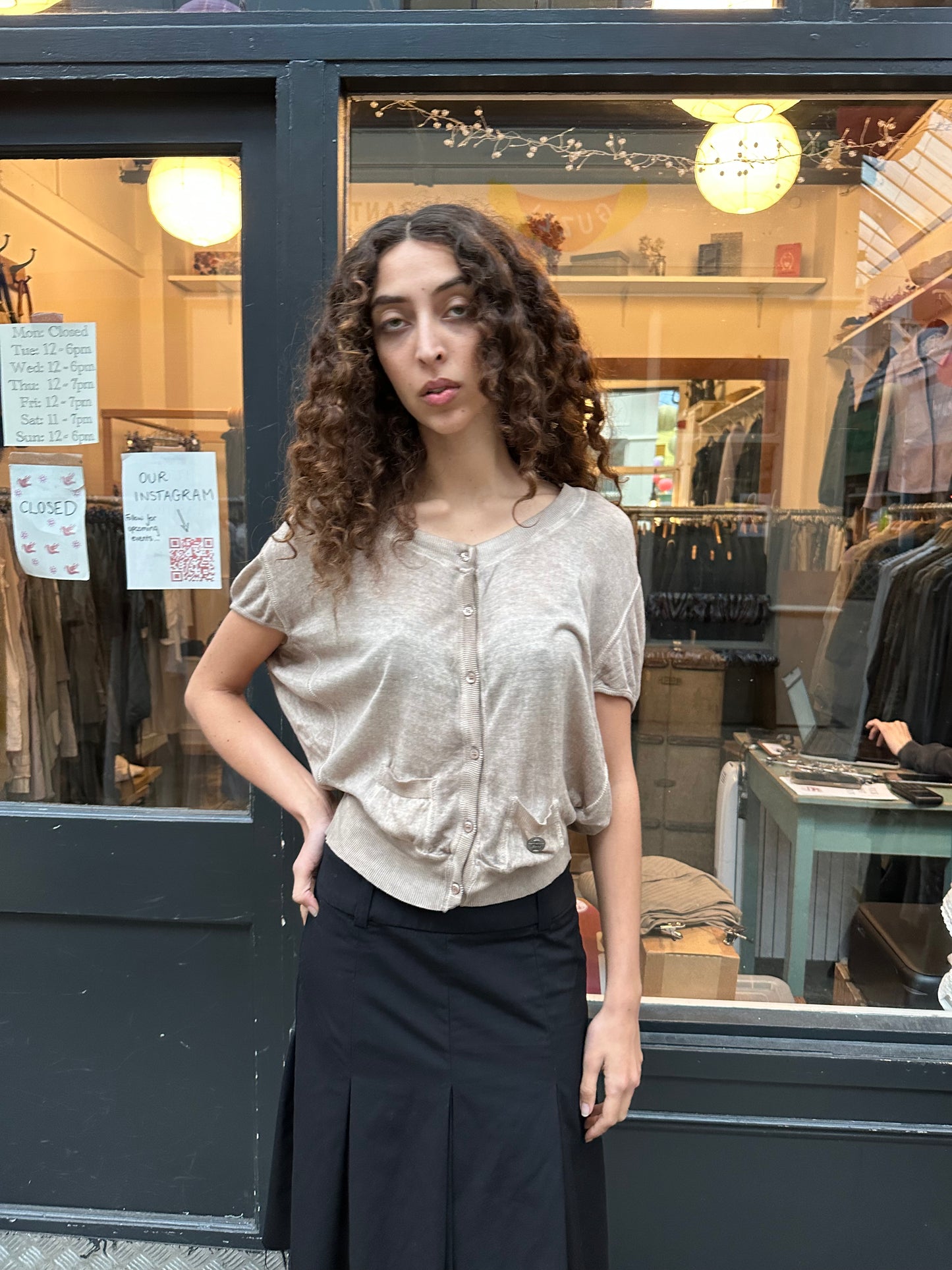 Beige batwing cardigan