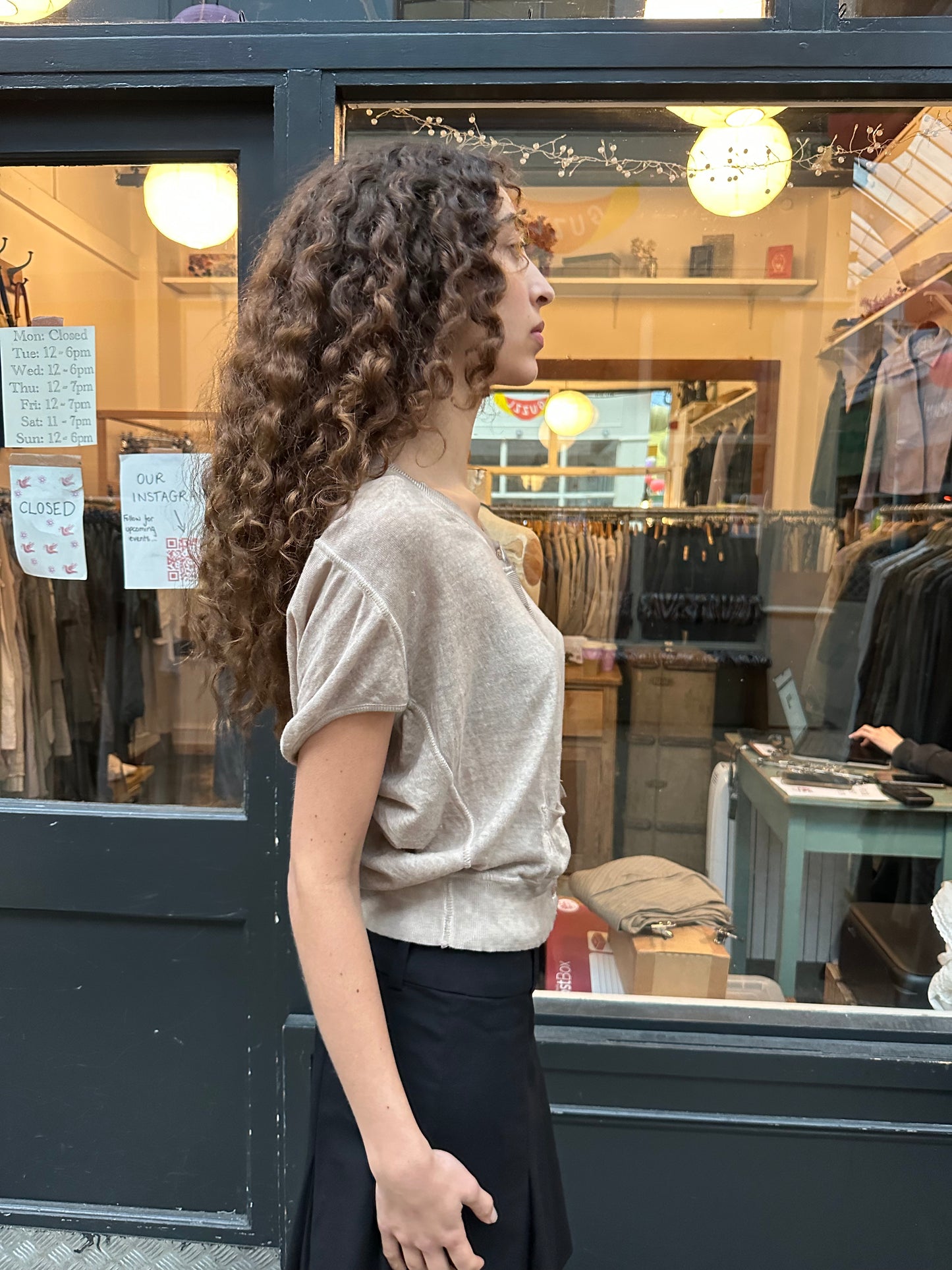 Beige batwing cardigan