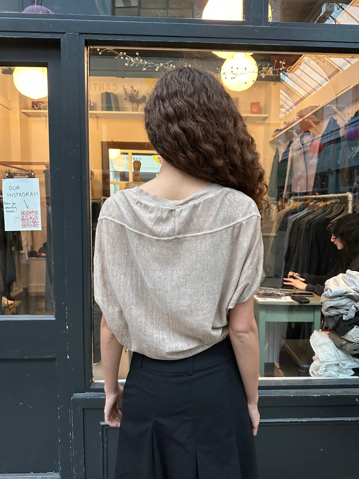 Beige batwing cardigan