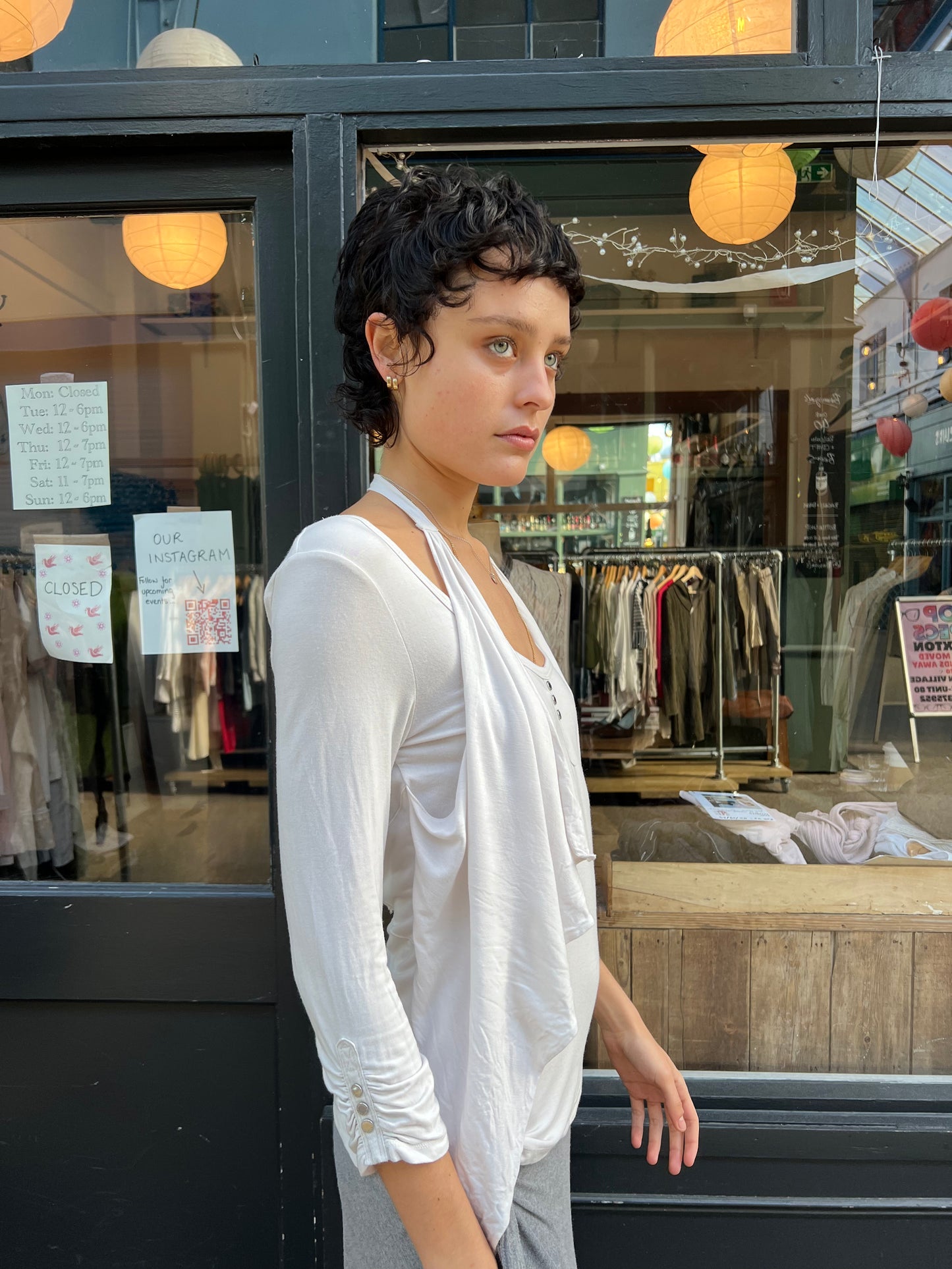 Cream multi-wear top