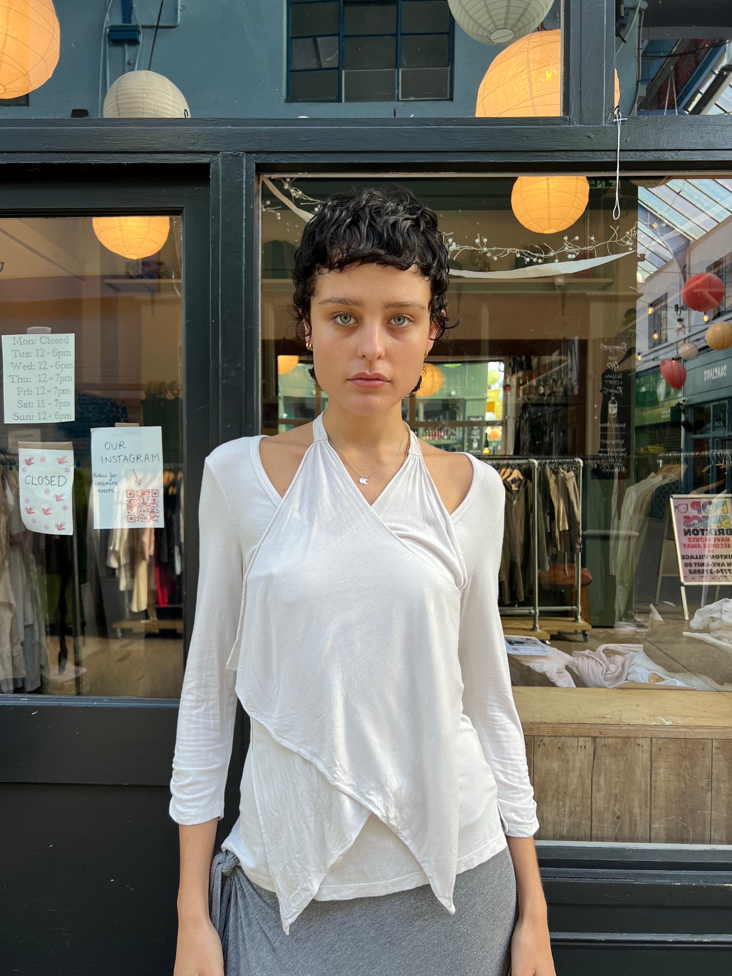 Cream multi-wear top