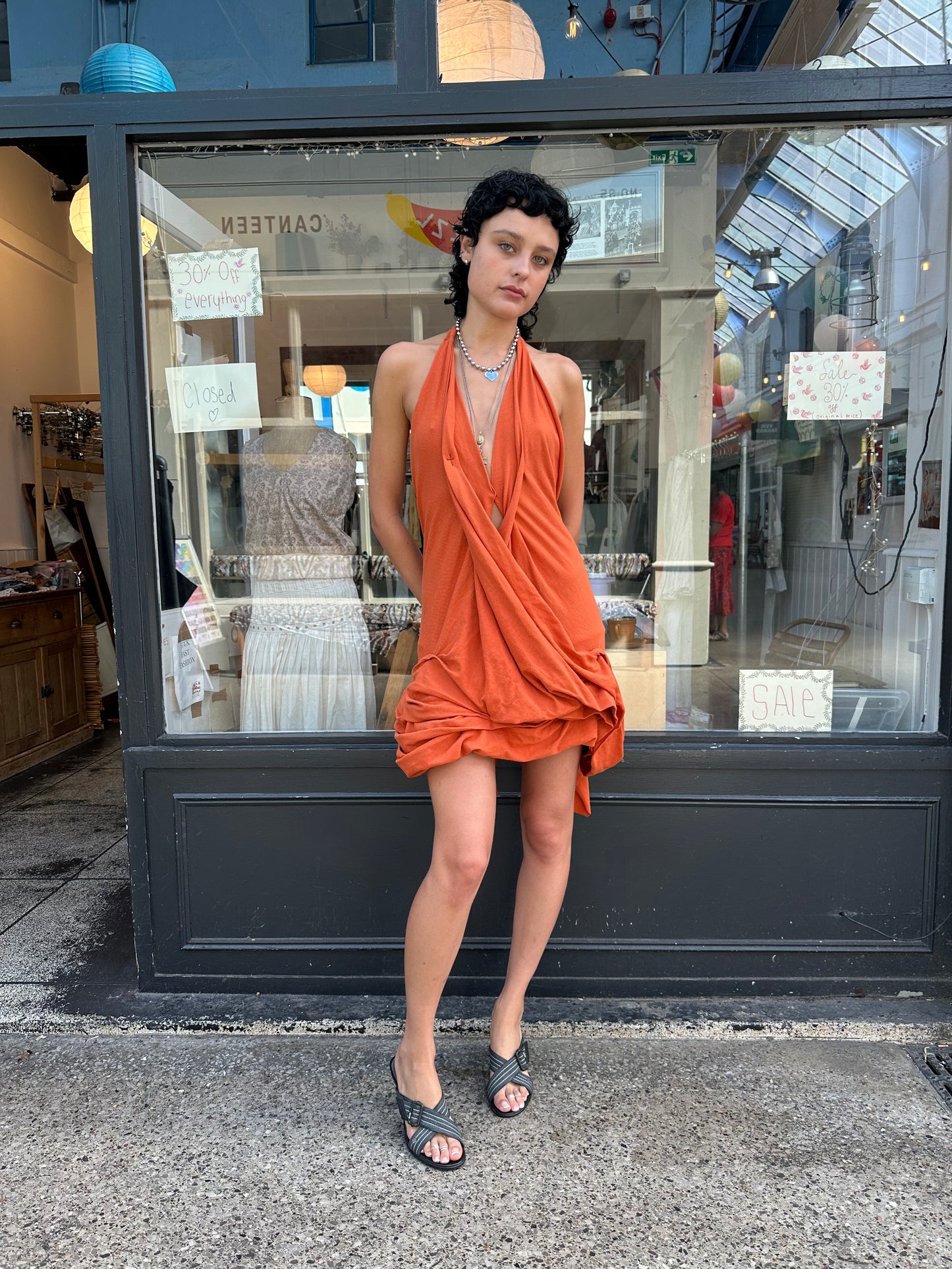 Structured halterneck dress