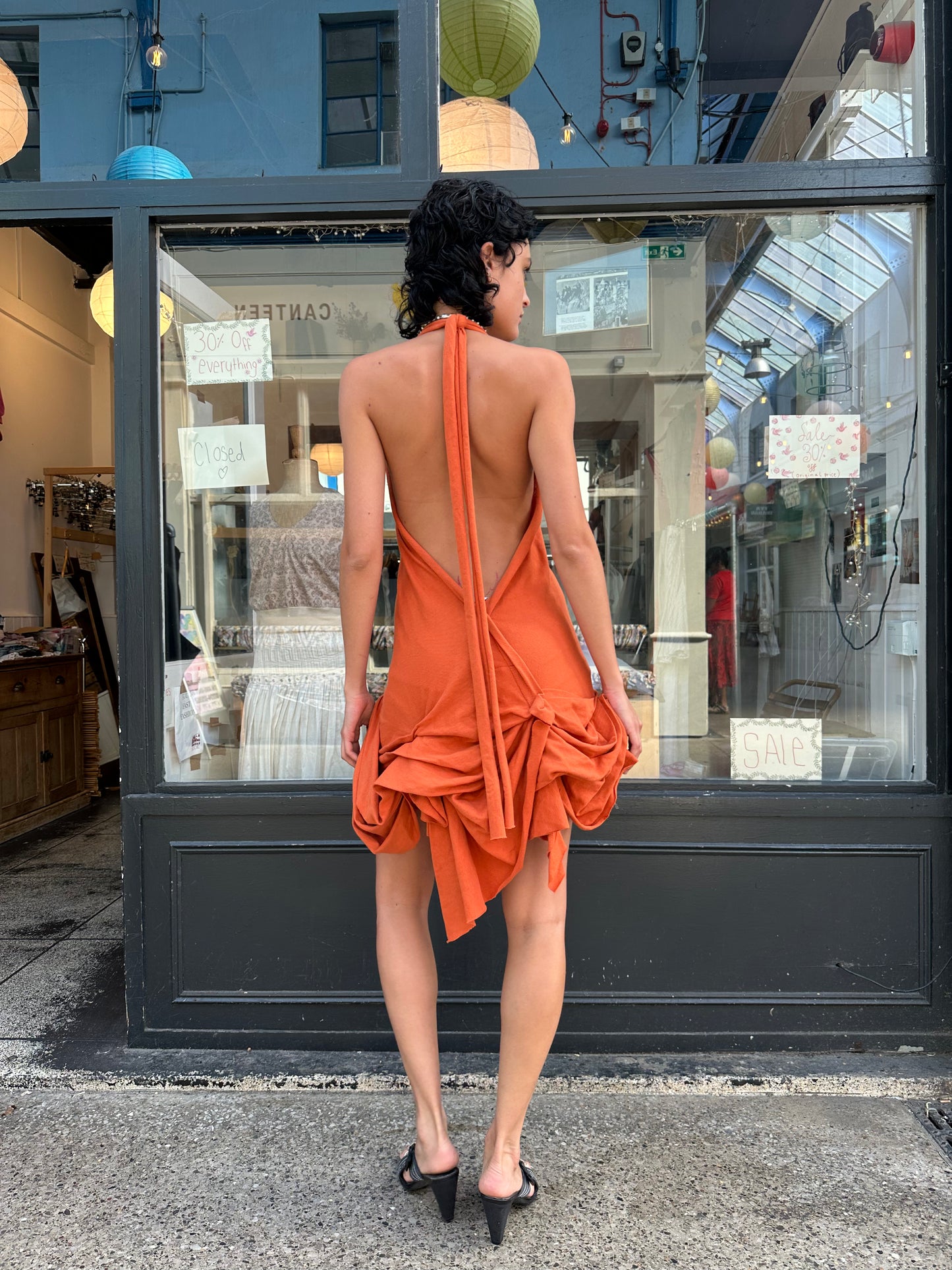 Structured halterneck dress