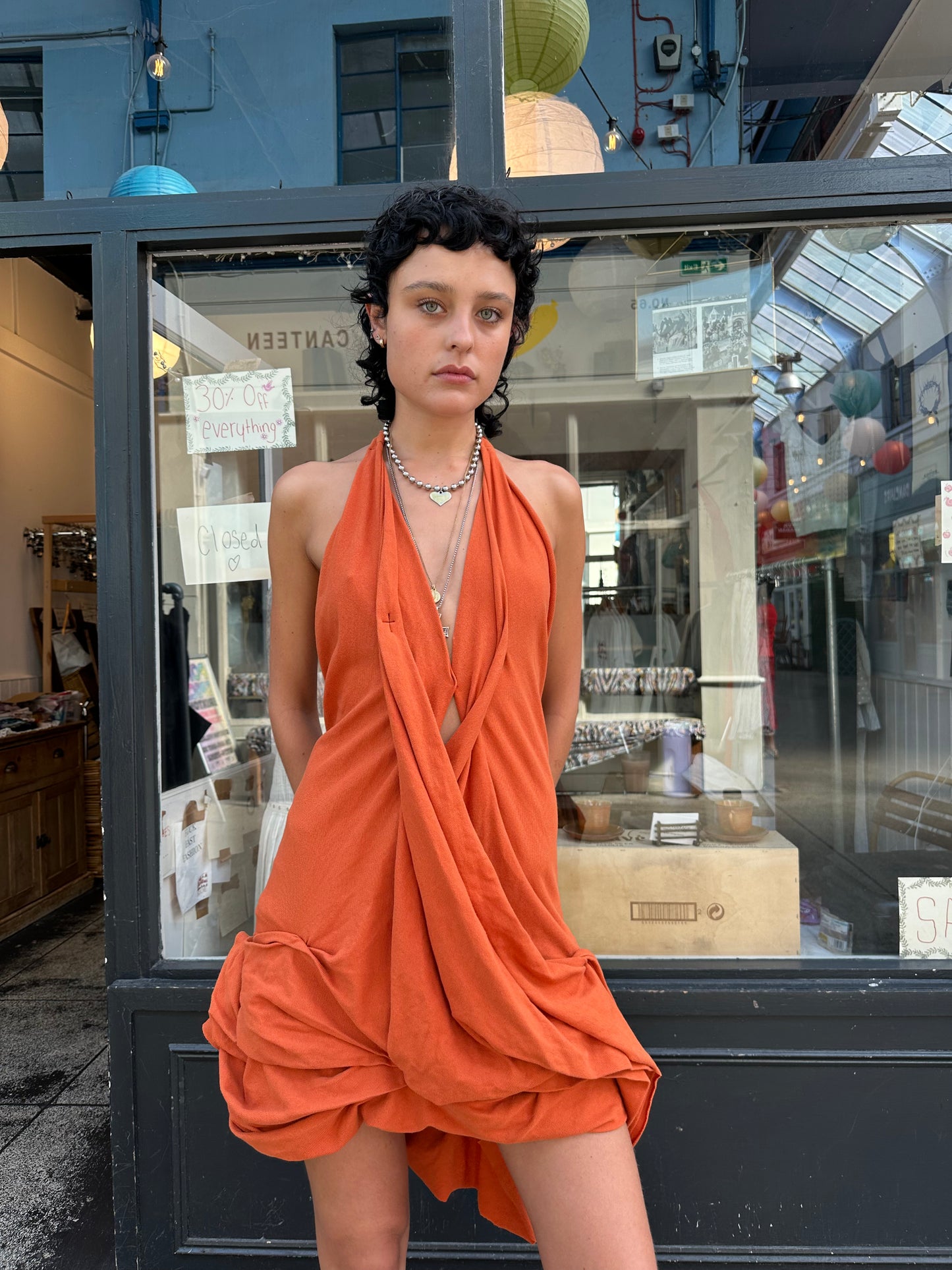 Structured halterneck dress