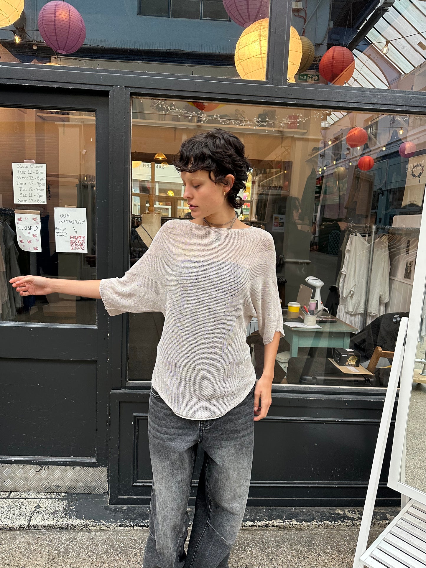 Slouchy sparkle knit