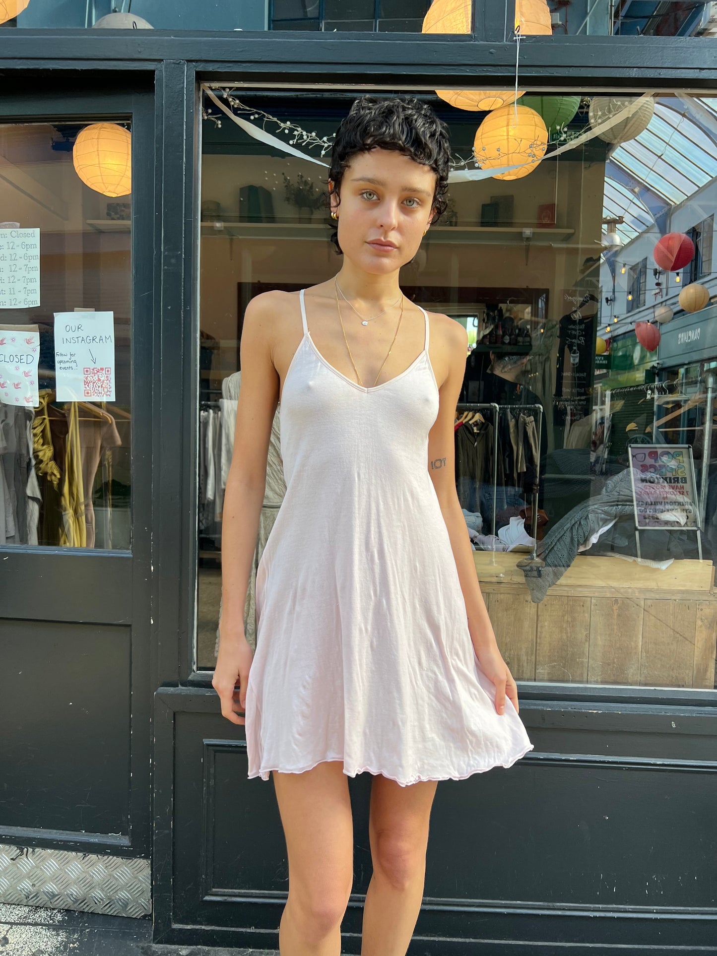 SPORTMAX pink slip dress