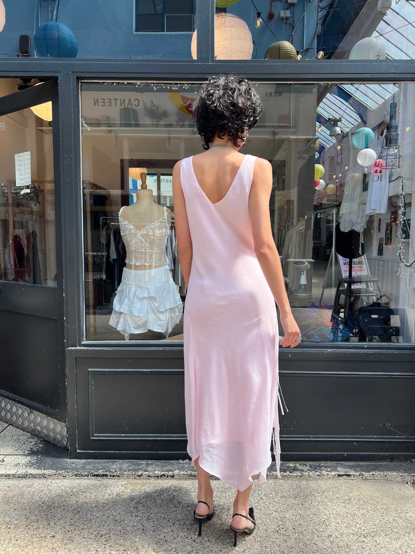 Pink slip dress