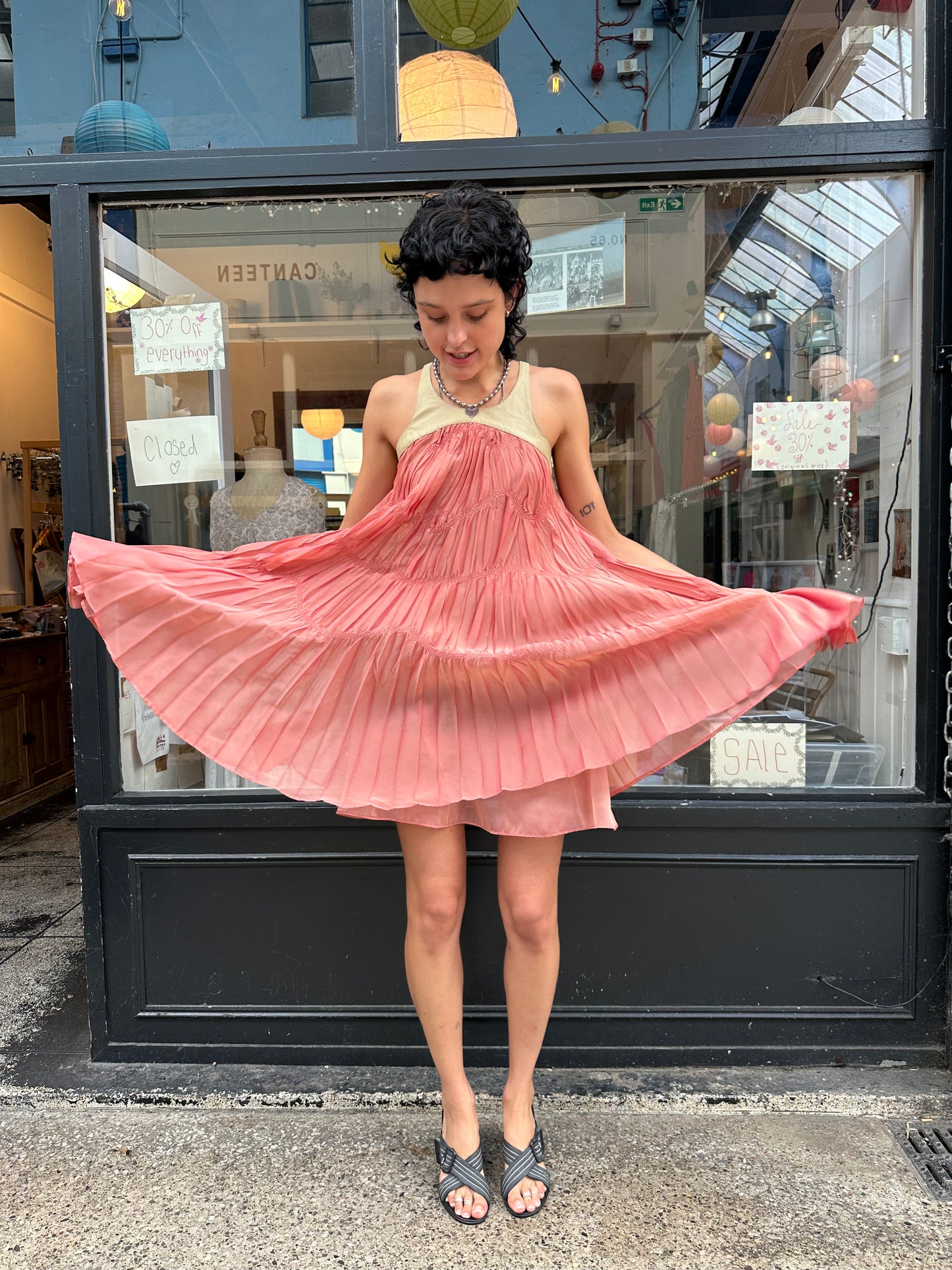 Plein sud pleated mini dress