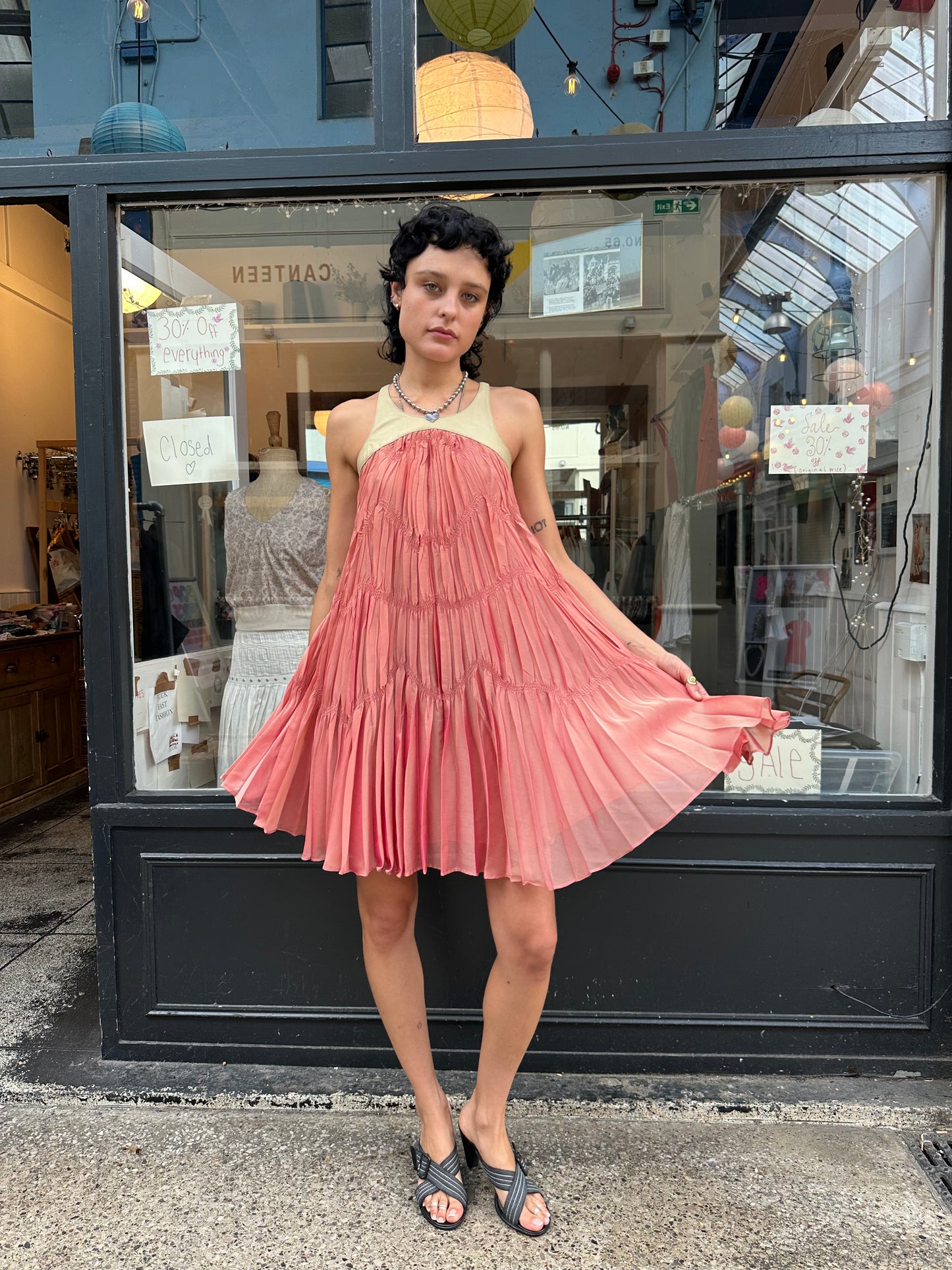 Plein sud pleated mini dress