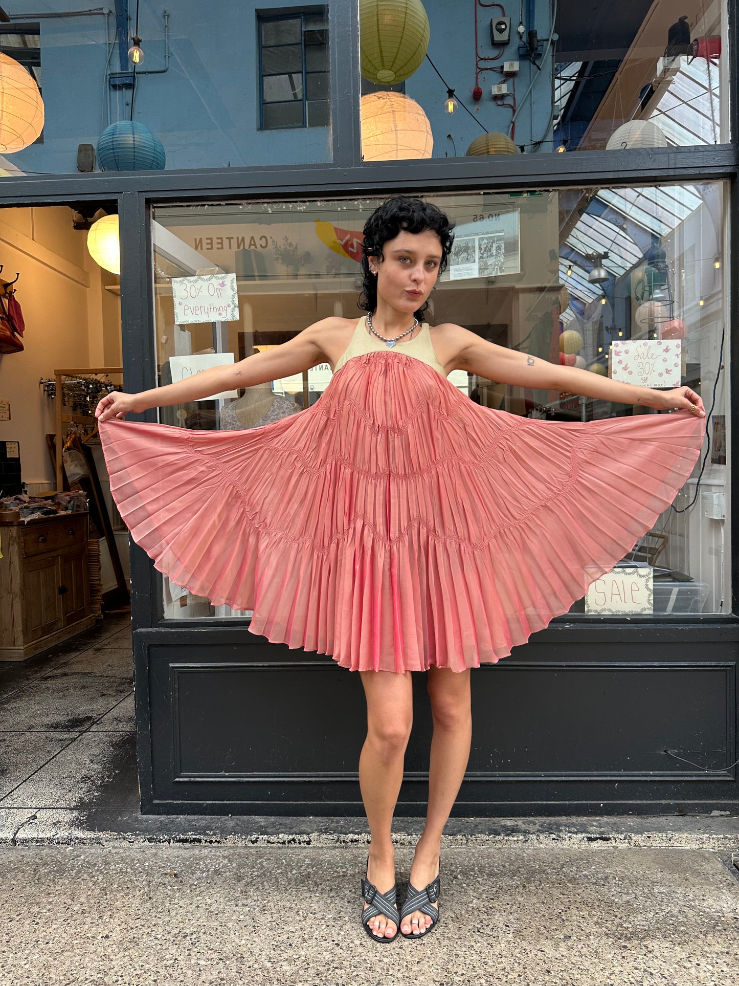 Plein sud pleated mini dress