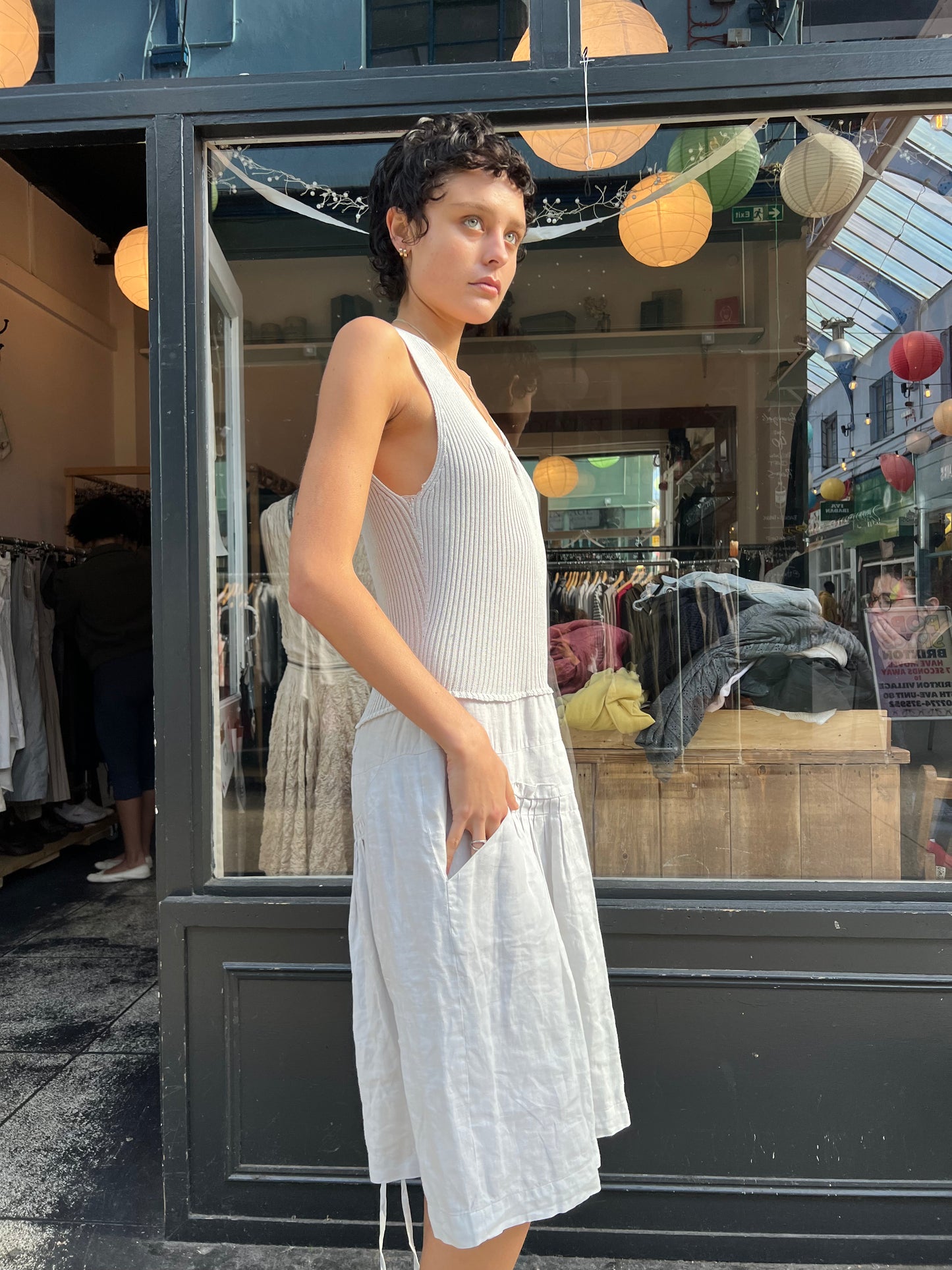 Grey drop waist dress