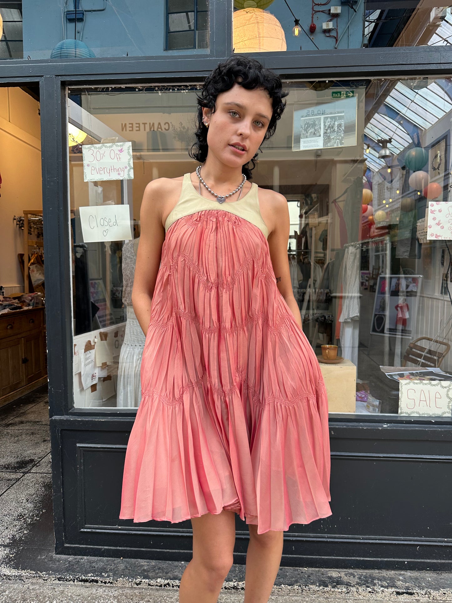 Plein sud pleated mini dress