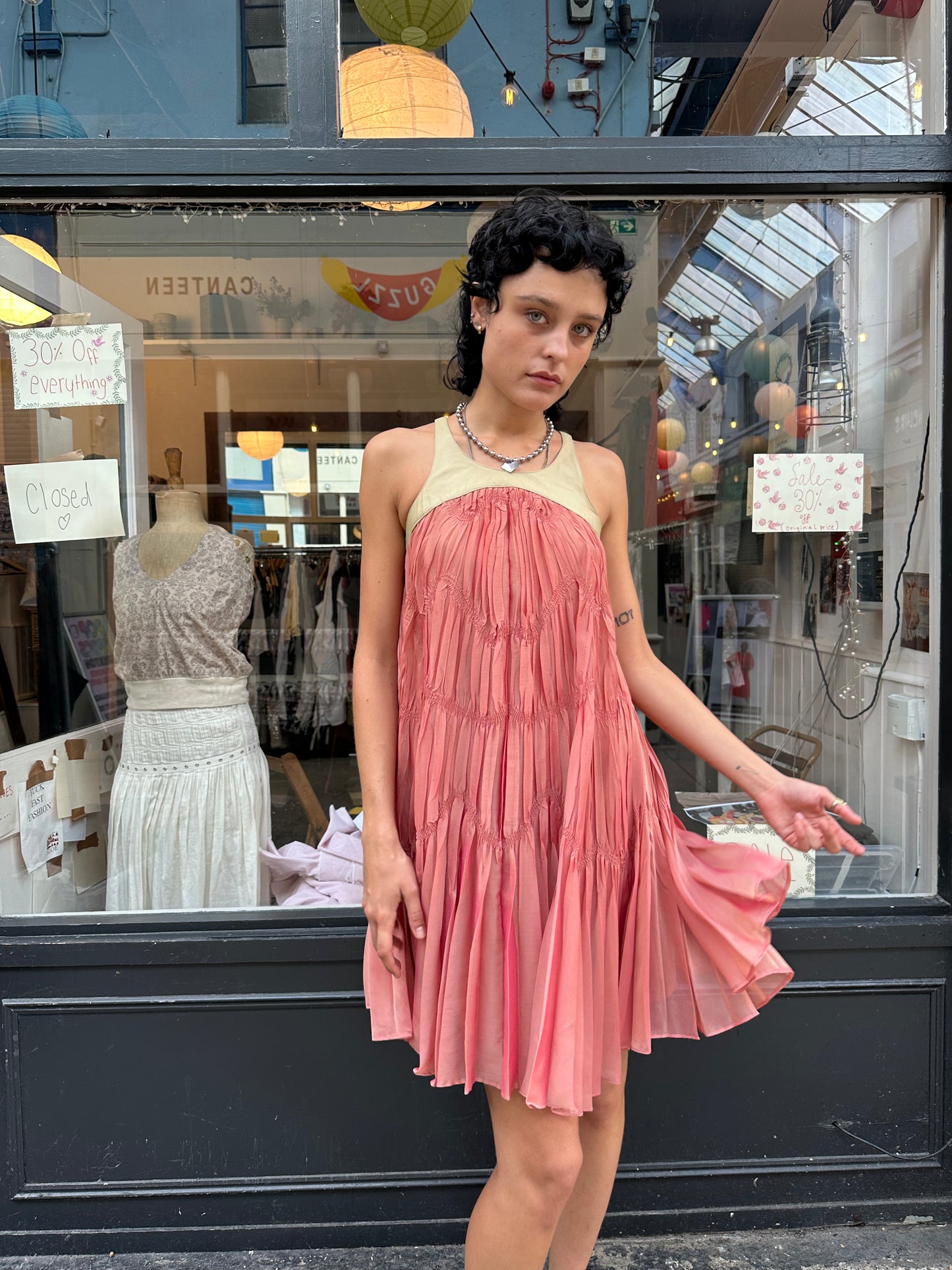 Plein sud pleated mini dress